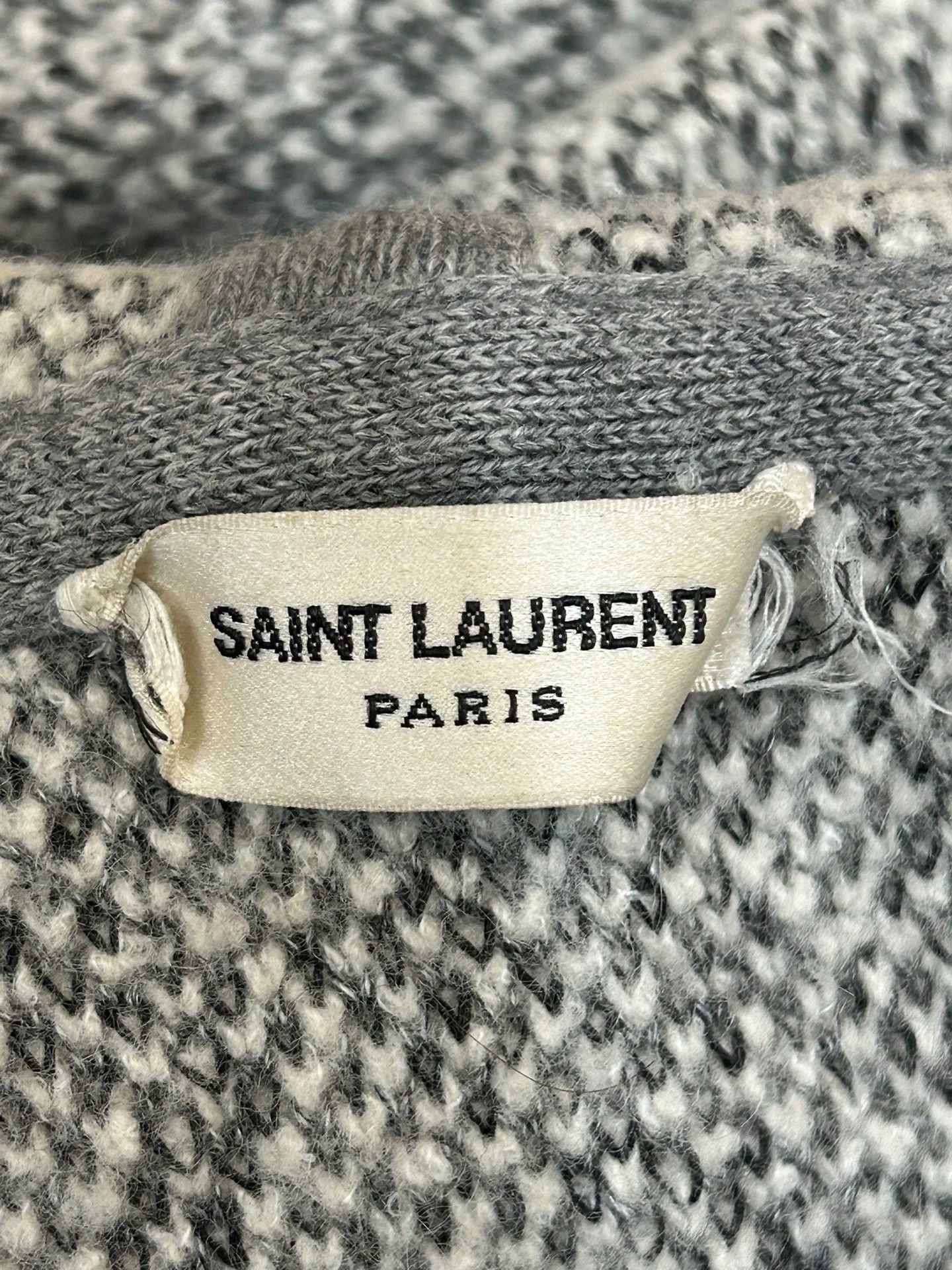 Saint Laurent Paris YSL 17ss Milk Gray Linen-Wool Hooded Cardi S Size US S / EU 44-46 / 1 - 2 Thumbnail