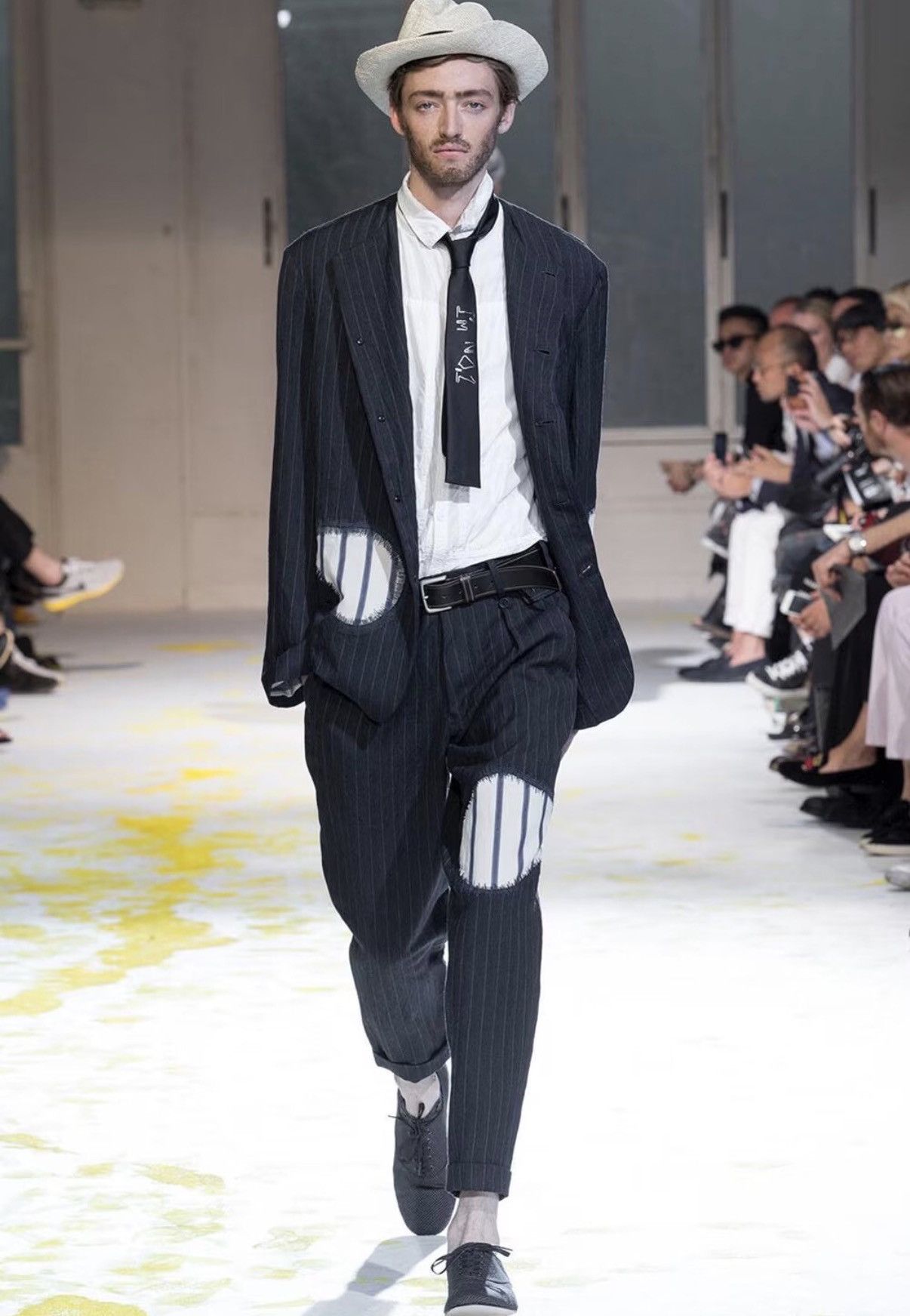 Yohji Yamamoto Yohji Yamamoto 15ss Multi-Panel Patchwork White Shirt K4 Size US L / EU 52-54 / 3 - 4 Thumbnail