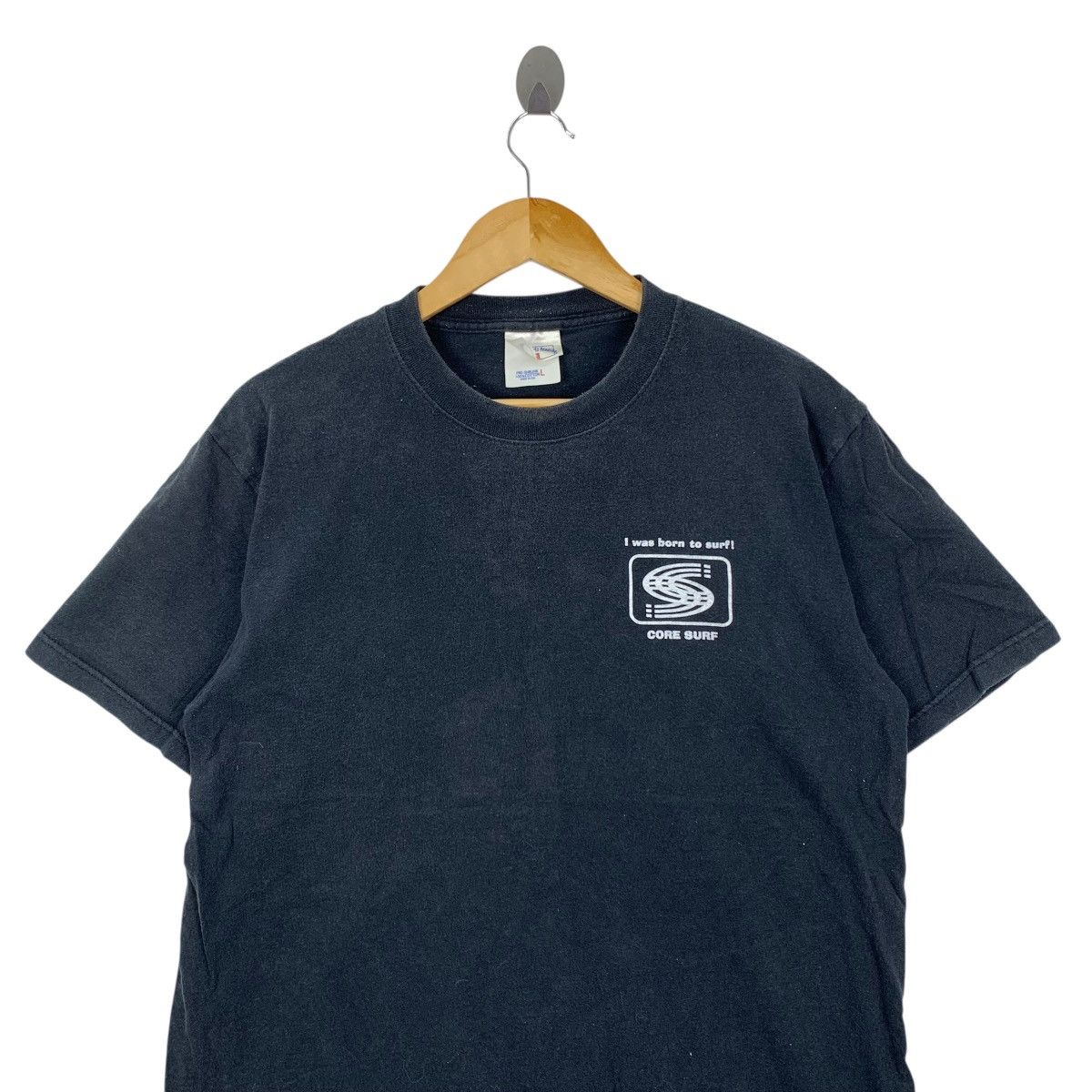 Vintage Vintage 90s CORE SURF I Was Born To Surfing Surfboard Shirt Size US L / EU 52-54 / 3 - 4 Thumbnail