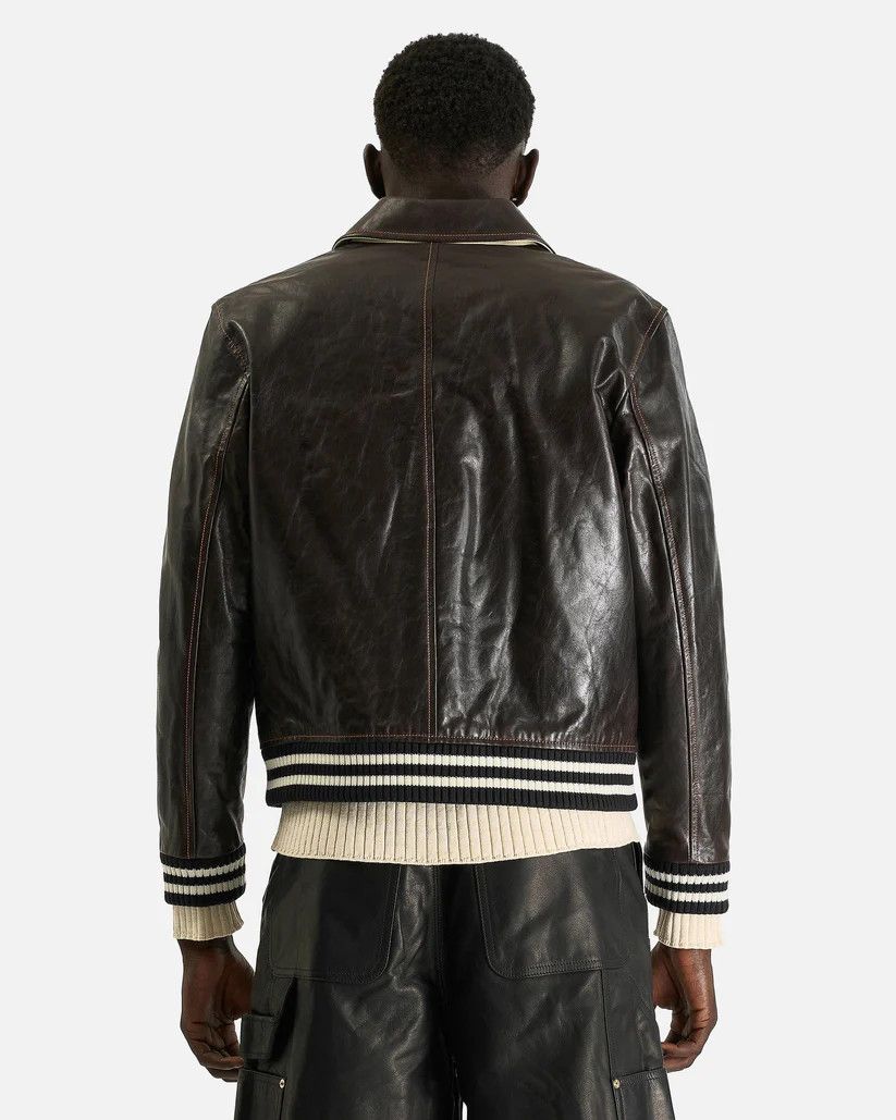 o1s1v1r1oon0825 Prince Varsity Jacket in Dark Brown