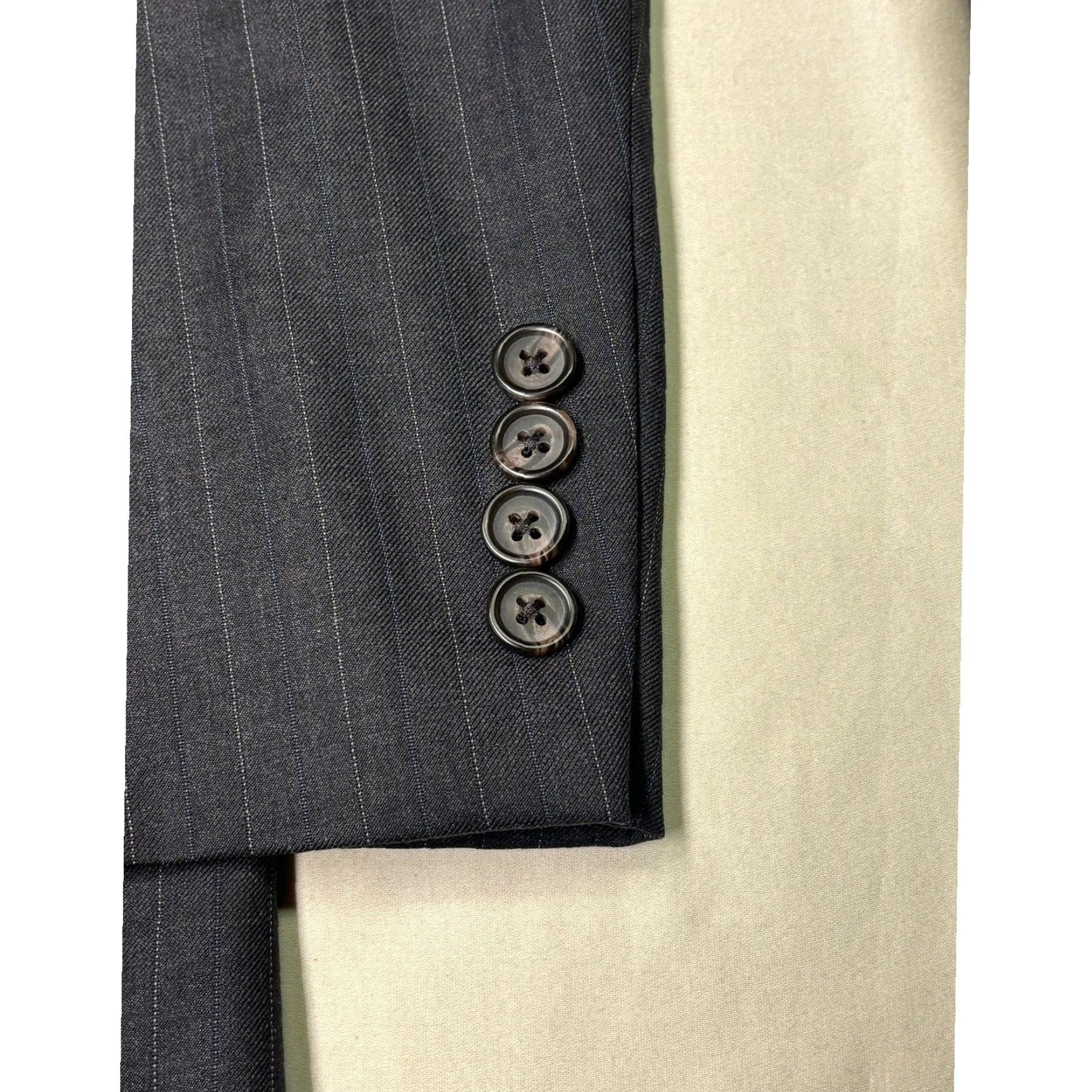 Ralph Lauren Lauren Ralph Lauren Mens 42R Wool Pinstripe Suit Jacket Blazer Charcoal Grey Size 42R - 4 Thumbnail