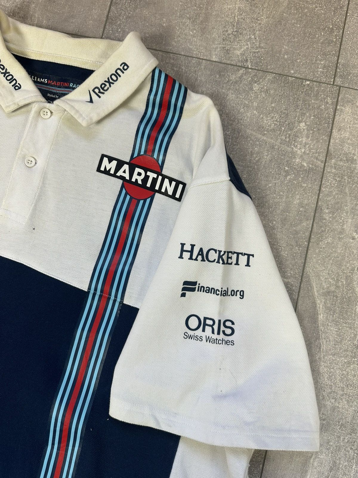 Hackett Men’s distressed polo xxxl Mercedes martini racing Size US XXL / EU 58 / 5 - 7 Thumbnail