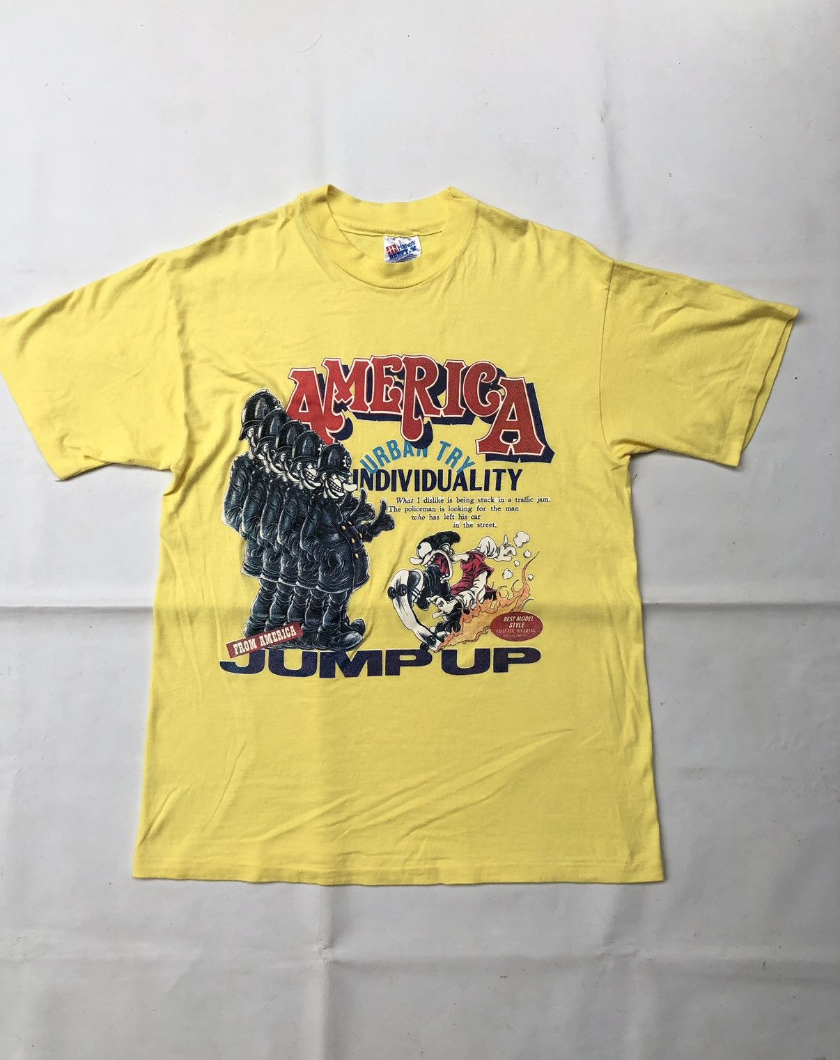 Vintage Vintage Skate Tshirt Tee By Hanes Taq 90s Size US M / EU 48-50 / 2 - 1 Thumbnail
