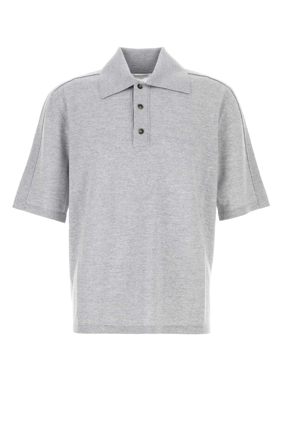 Grey Wool Polo Shirt