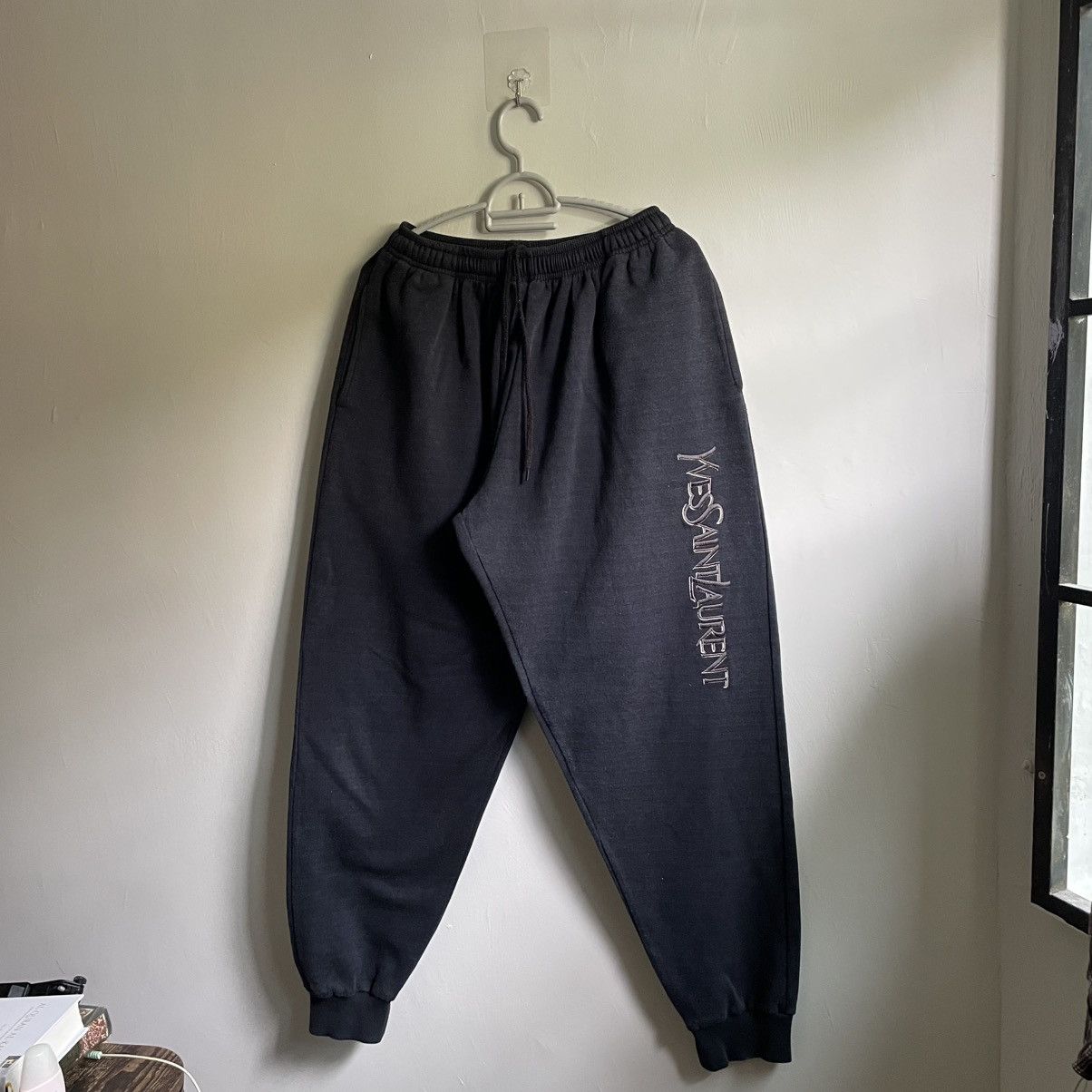Yves Saint Laurent Embroidery YSL pour homme sweatpants 🍒 Size US 35 - 1 Thumbnail