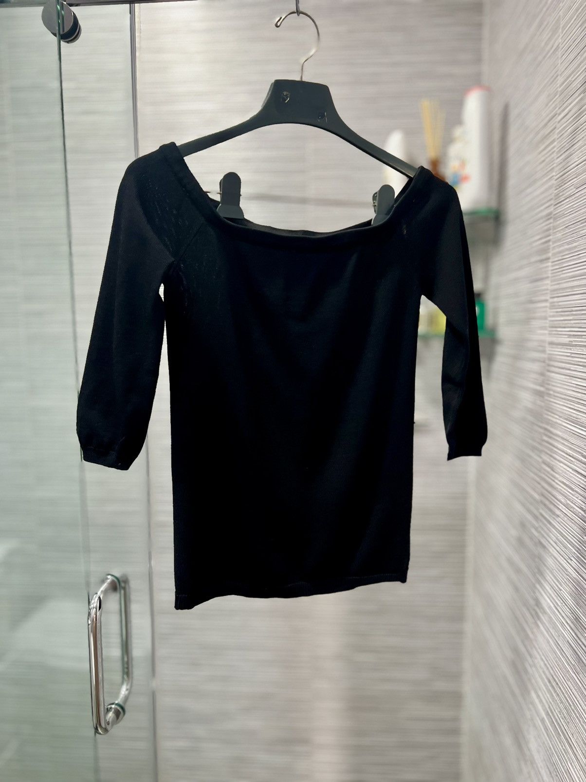 Forever 21 Forever 21 Size S Over Shoulder 3/4 Sleeve Top Black Slim Size S / US 4 / IT 40 - 3 Thumbnail