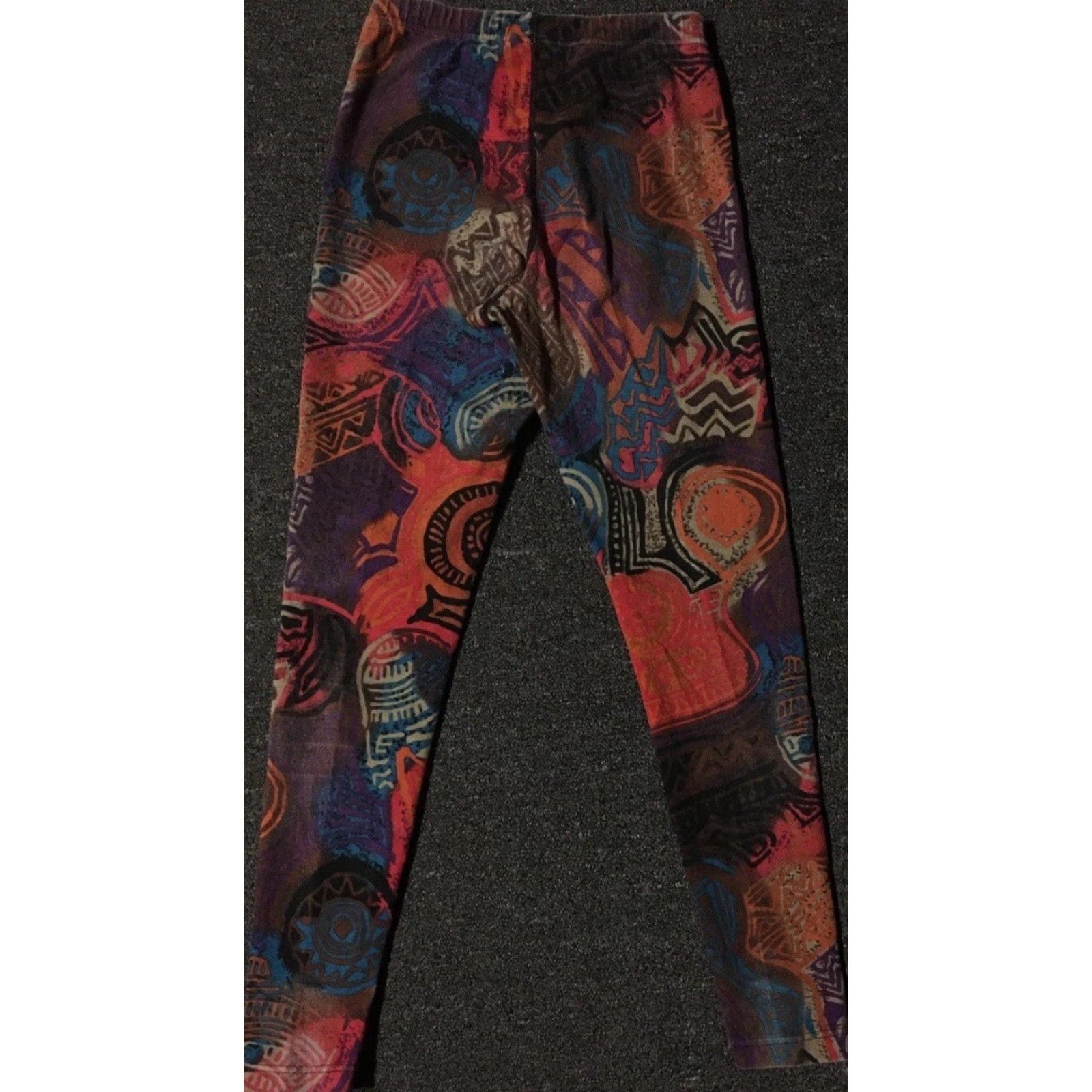 Speedo Vtg 90s Speedo Abstract Art All Over Print Leggings S Womens Purple USA Track & Field PE Navy Ocean Pacific Vaporwave 80s 70s 90s Size 28" / US 6 / IT 42 - 3 Thumbnail