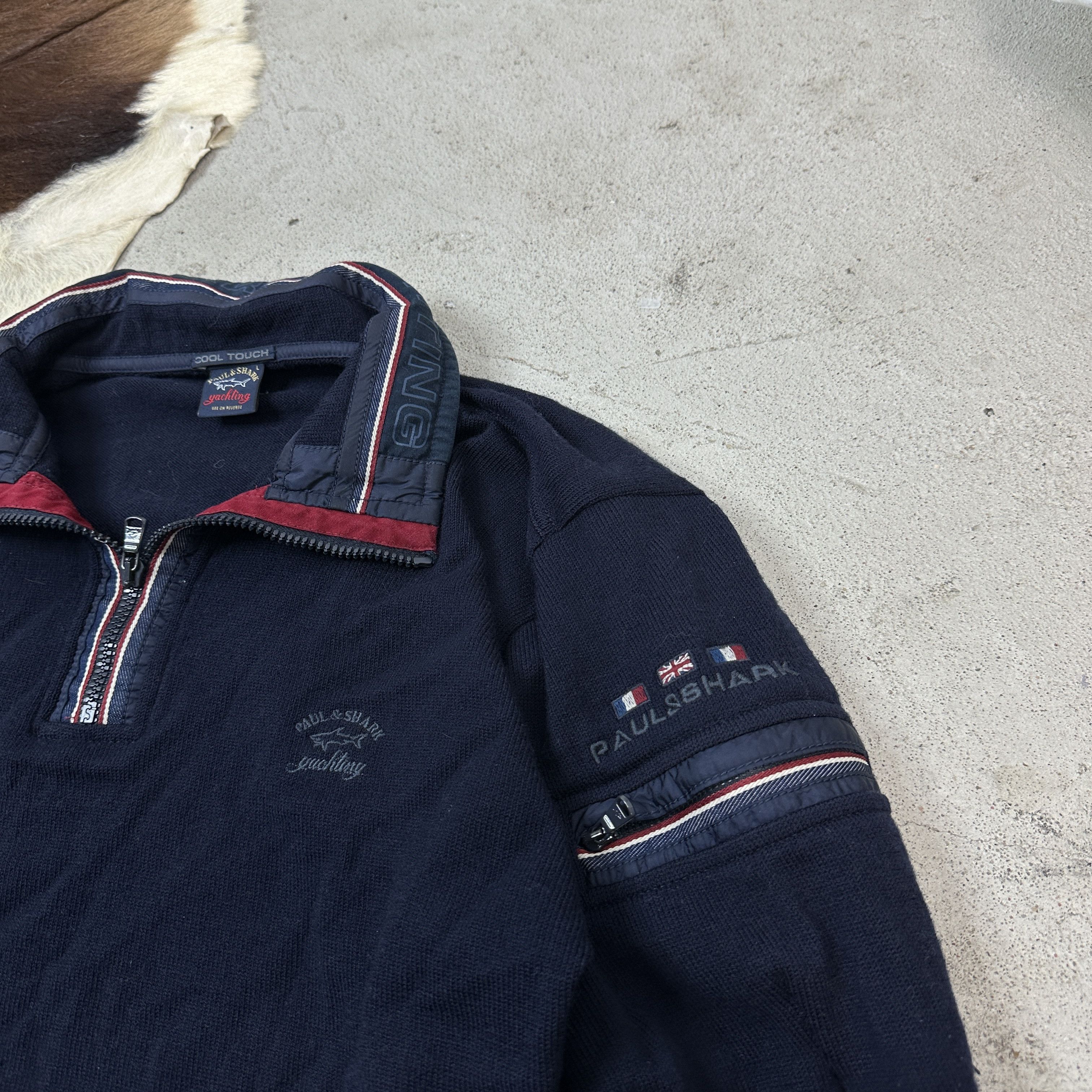 Paul & Shark × Vintage Vintage Casual Y2K Streetwear 1/4 Zip Paul&Shark Sweater Size US L / EU 52-54 / 3 - 2 Thumbnail