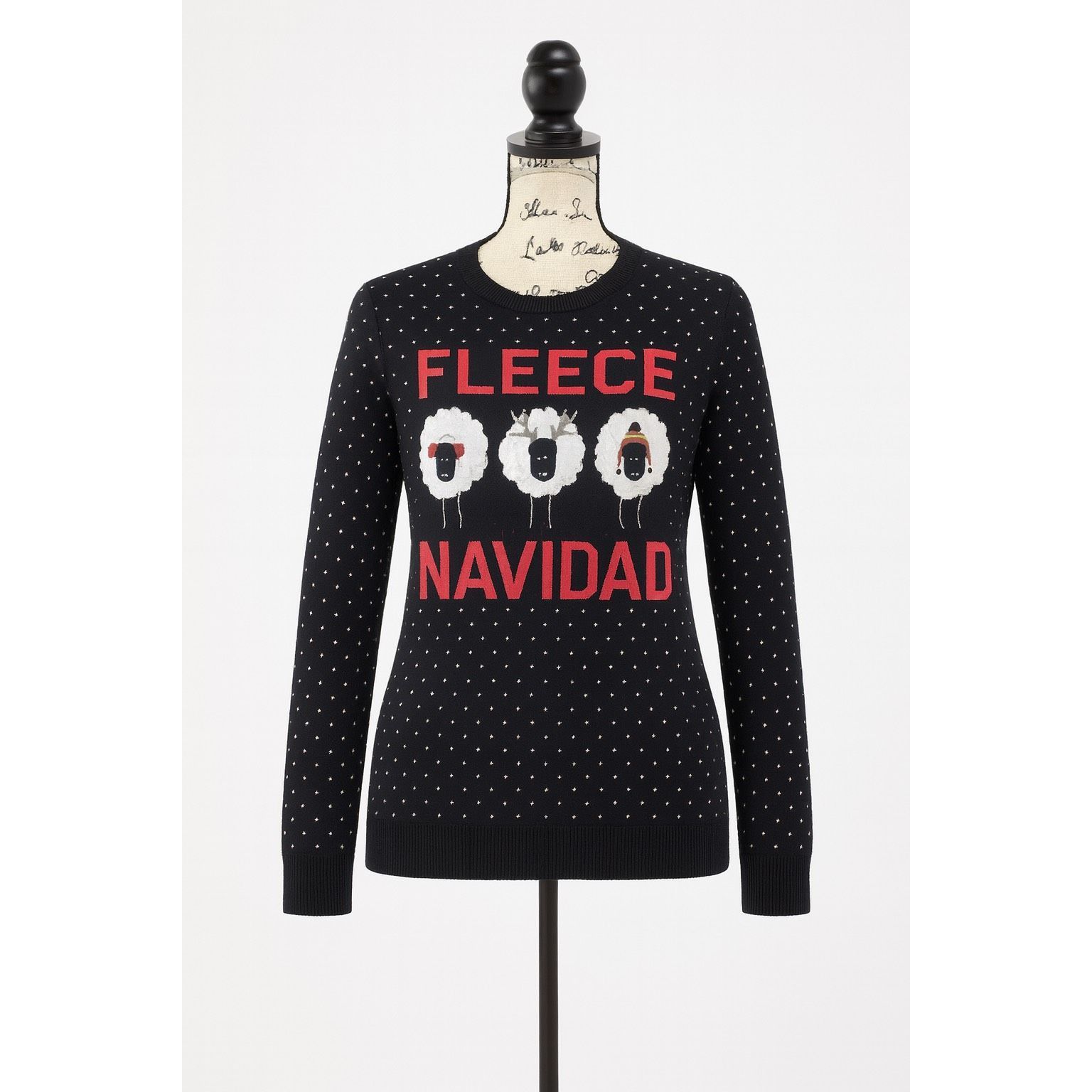 Other Cozy Zoe Black “Fleece Navidad” Christmas Sweater Size XS Ho Size XS / US 0-2 / IT 36-38 - 1 Thumbnail