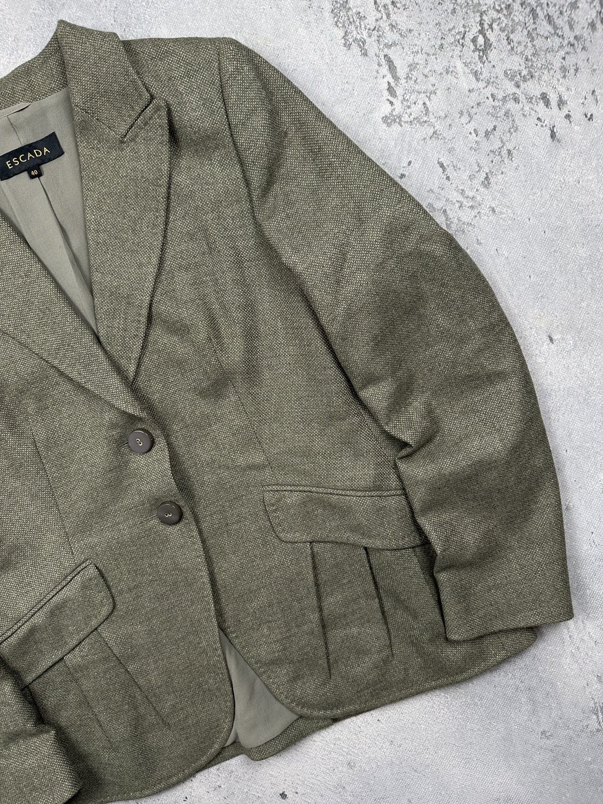Escada Vintage Escada Virgin Wool Cashmere Silk Blazer Sable Gray Size M / US 6-8 / IT 42-44 - 4 Thumbnail