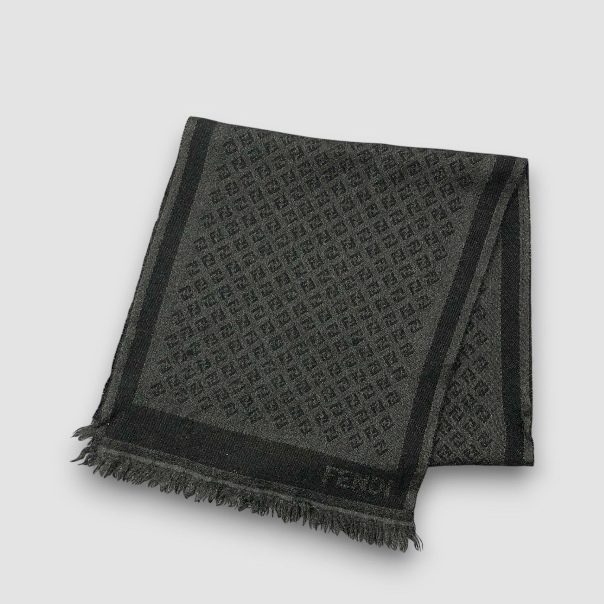 Fendi Vintage Fendi Scarf Muffler Wool FF Zucca Monogram Scarves Size ONE SIZE - 3 Thumbnail