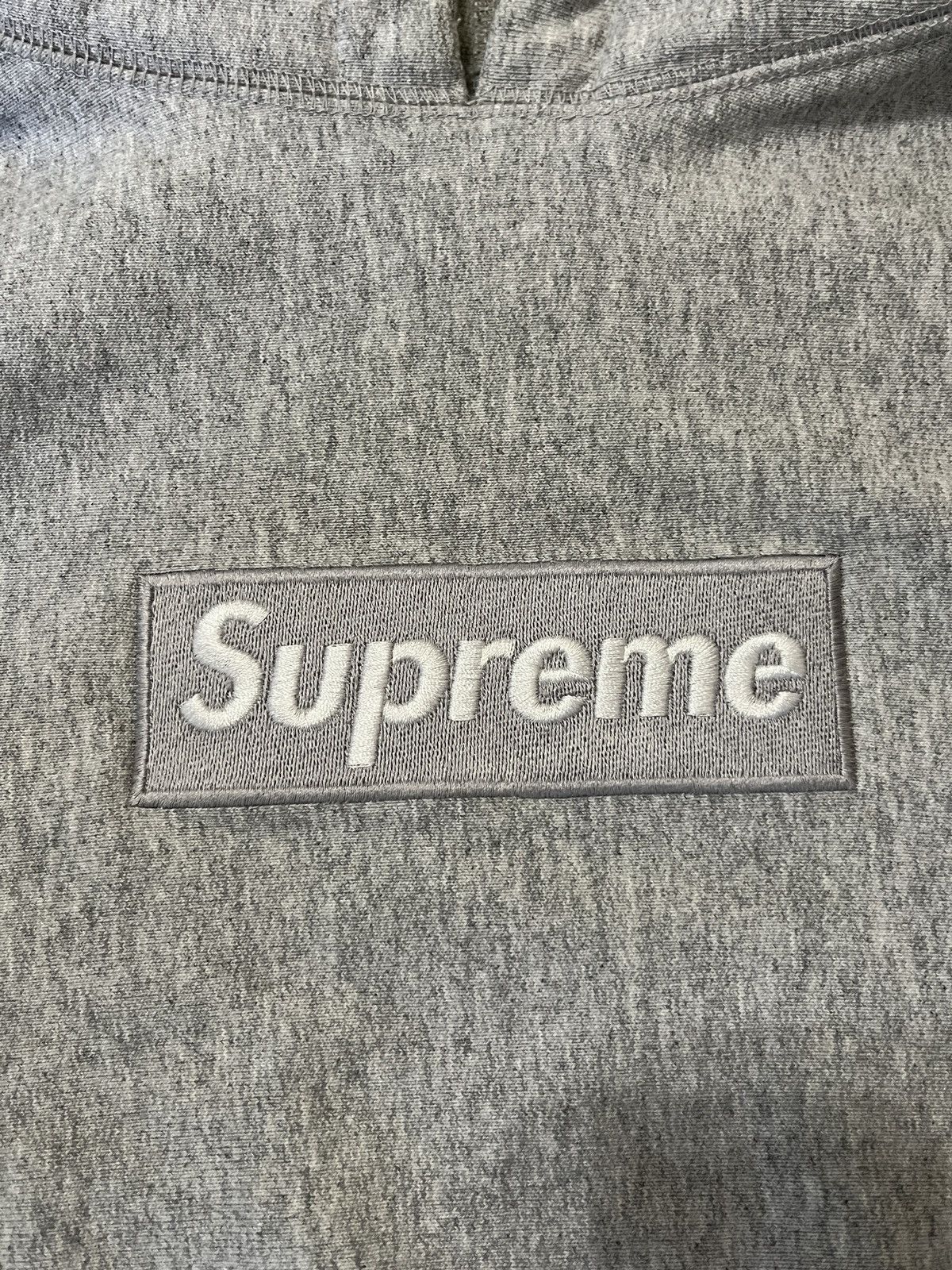 image of Supreme Box Logo Hoodie Gray On Gray 2003 in Grey, Men's (Size Medium)