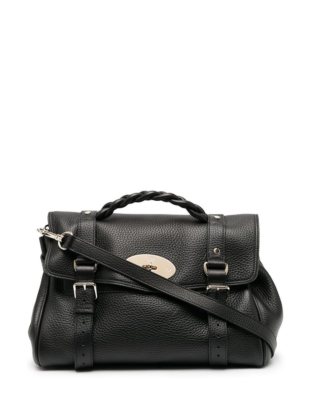 Mulberry Handbag 'Alexa' with Adjustable and Removable Shoulder Strap and Magnetic Closure in Black Pebbled Leather for Women Size ONE SIZE - 1 Thumbnail