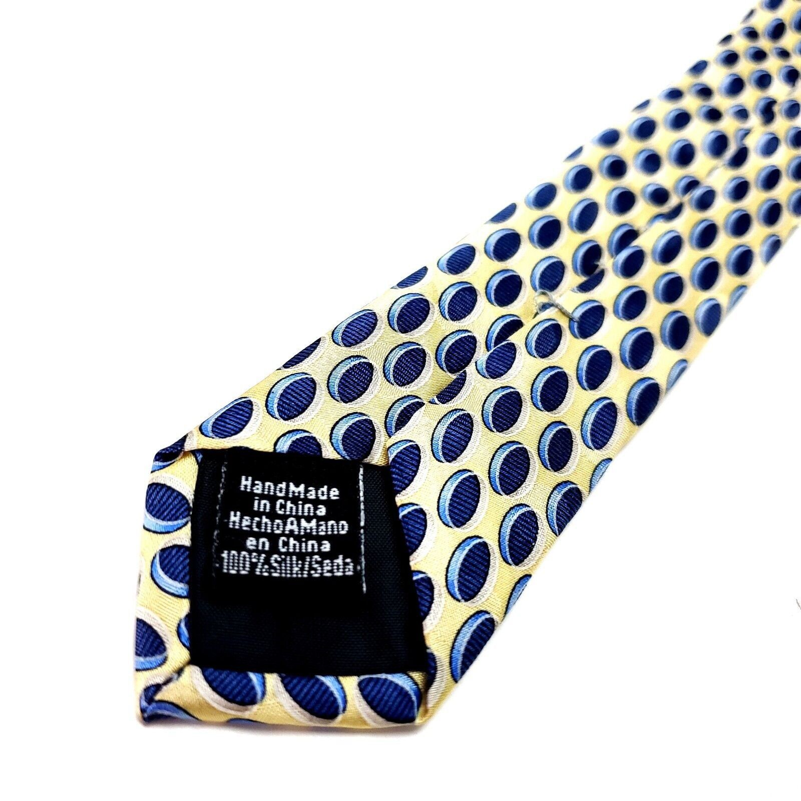 Stafford Stafford Essentials Yellow Silk Tie Woven Geometric Size ONE SIZE - 5 Thumbnail