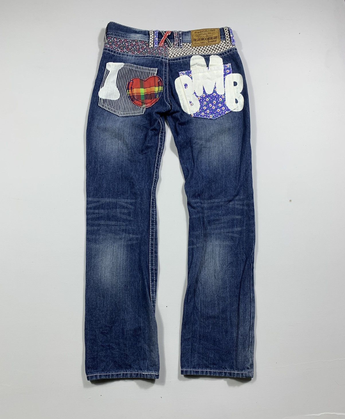 If Six Was Nine Blue Moon Blue Denim Patch Kurt Cobain Style Size US 28 / EU 44 - 2 Thumbnail