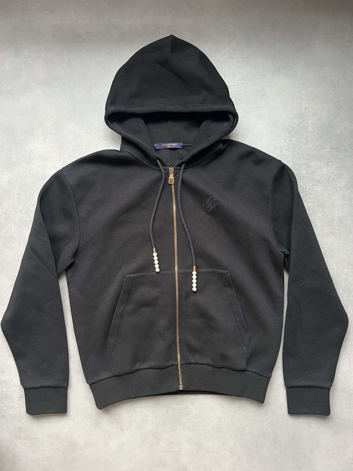Louis Vuitton 24SS Embroidered Zipped Hoodie with Pearl