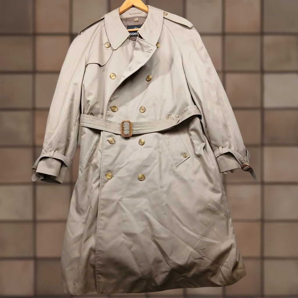 Vintage Adolfo Classic Double Breasted Lined Belted Tan Trench Coat Men's Size US S / EU 44-46 / 1 - 1 Thumbnail