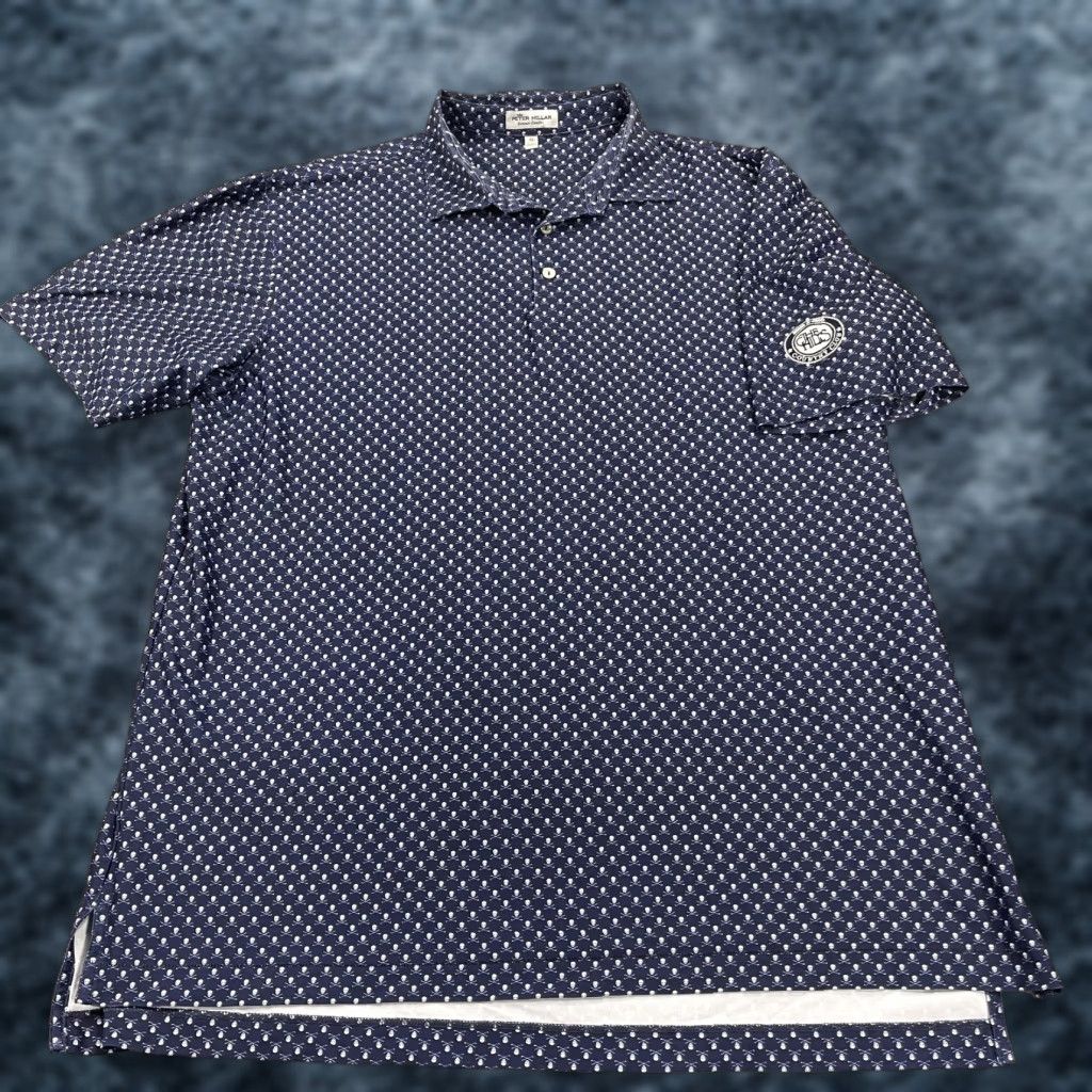 Peter Millar Peter Millar Polo Shirt Mens XL Summer Comfort Blue Skull Logo Golf Casual Short Sleeve Breathable Lightweight Stretch Polo Size US XL / EU 56 / 4 - 1 Thumbnail