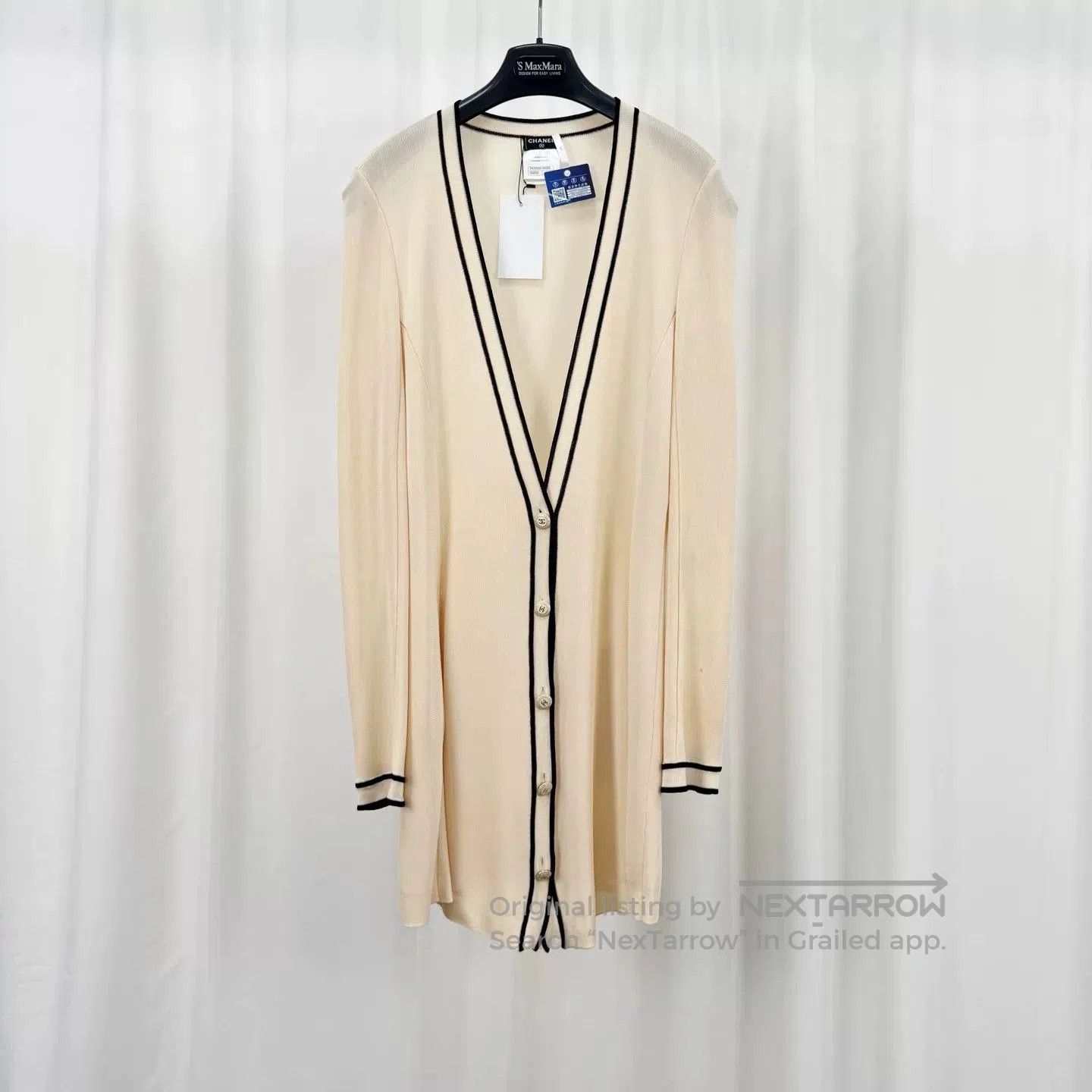 Chanel Chanel Beige Knit Cardigan with Trim. Size S / US 4 / IT 40 - 1 Thumbnail