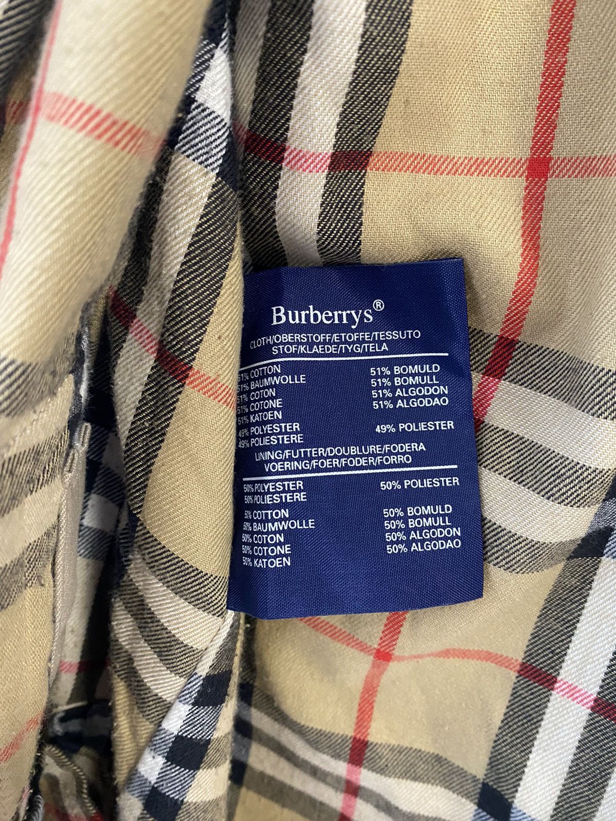 Burberry Vintage 90s Burberry Trench Coat Jacket Nova Check Size L-XL Size US XL / EU 56 / 4 - 7 Thumbnail