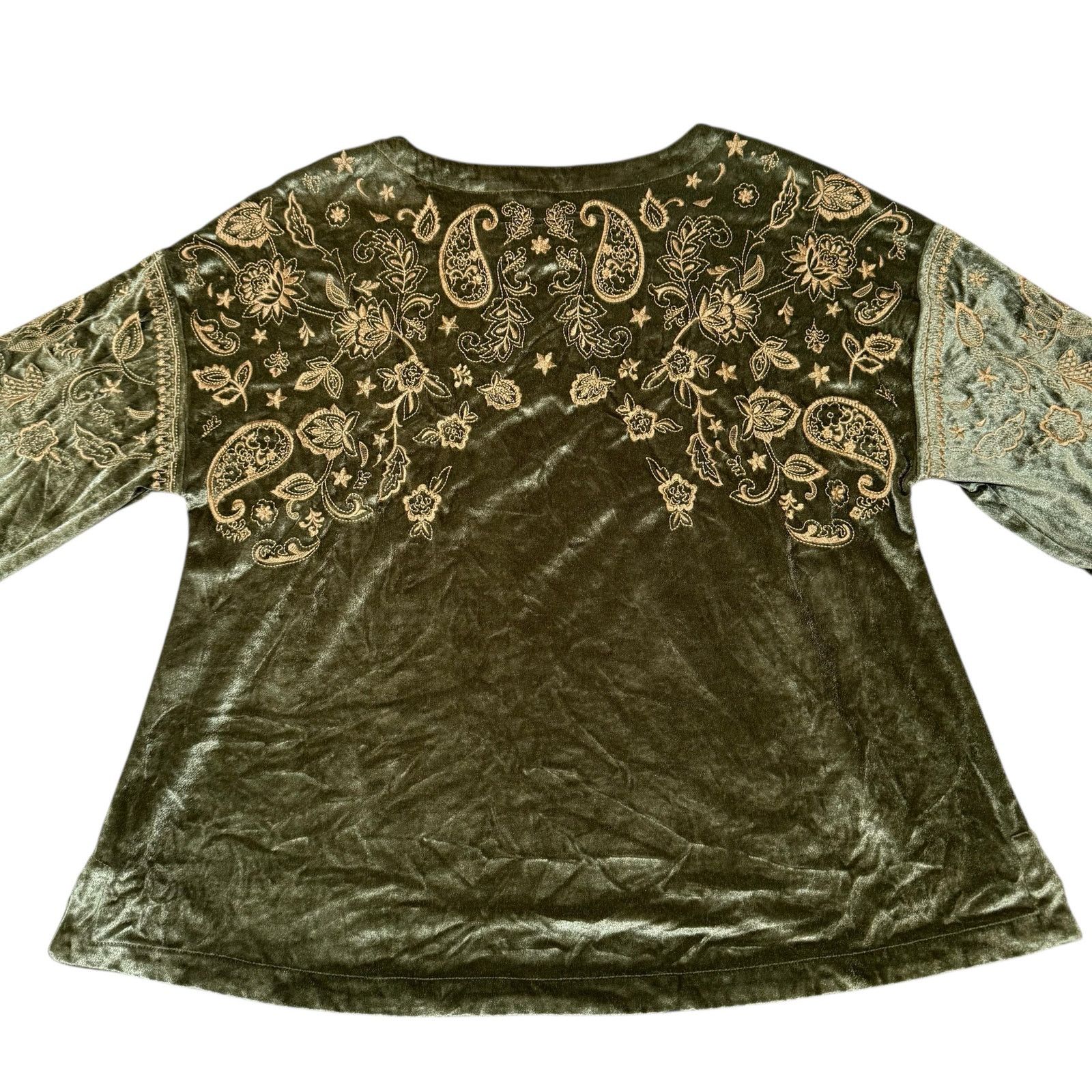 Other Soft Surroundings Helena Tunic Embroidered Velvet Top PXL Size XL / US 12-14 / IT 48-50 - 8 Thumbnail
