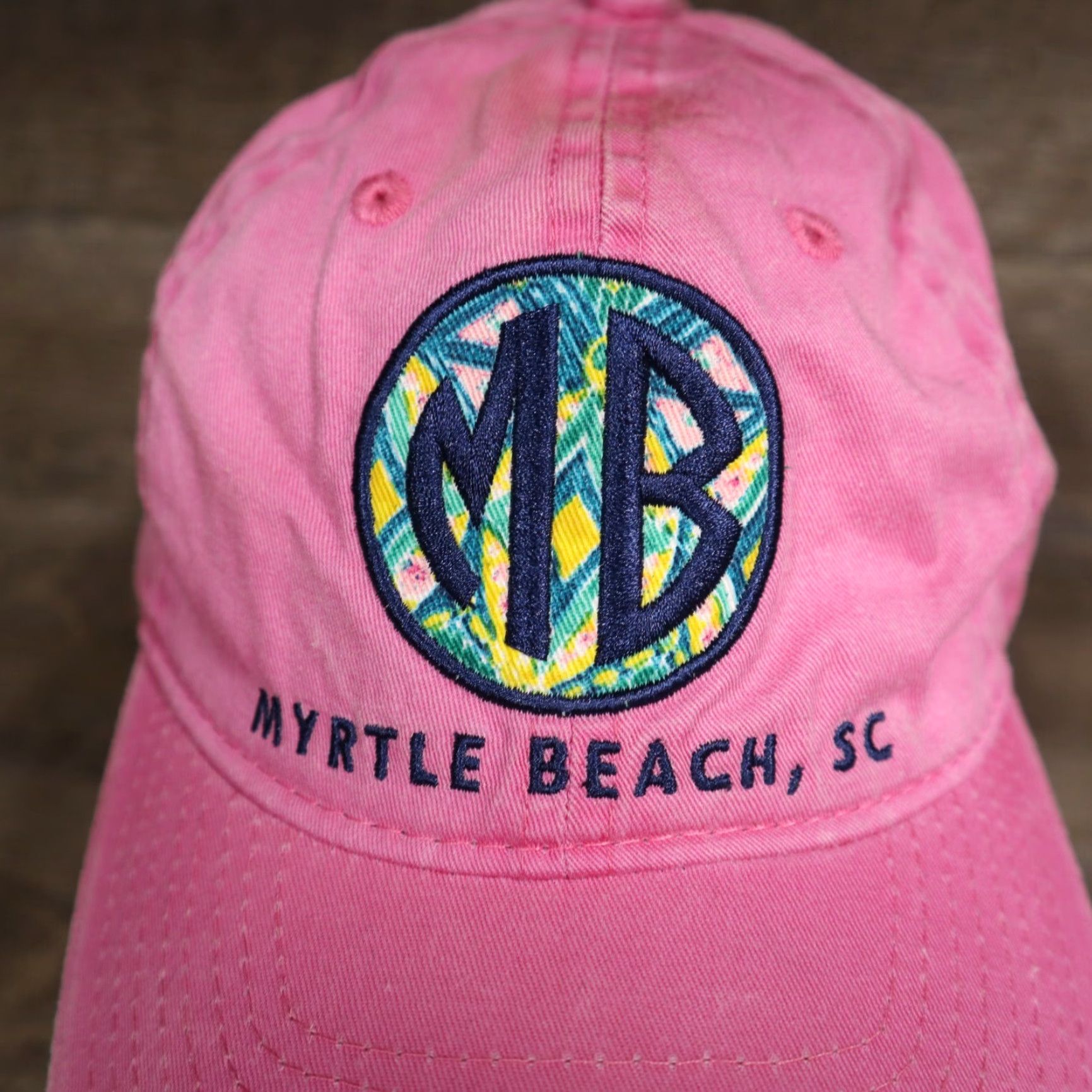 Vintage Saltwater Baseball Cap Myrtle Beach South Carolina SC Pink Womens Adjustable Adult One Size Cotton Embroidered Hat Pink 90s Casual Solid Size ONE SIZE - 2 Thumbnail