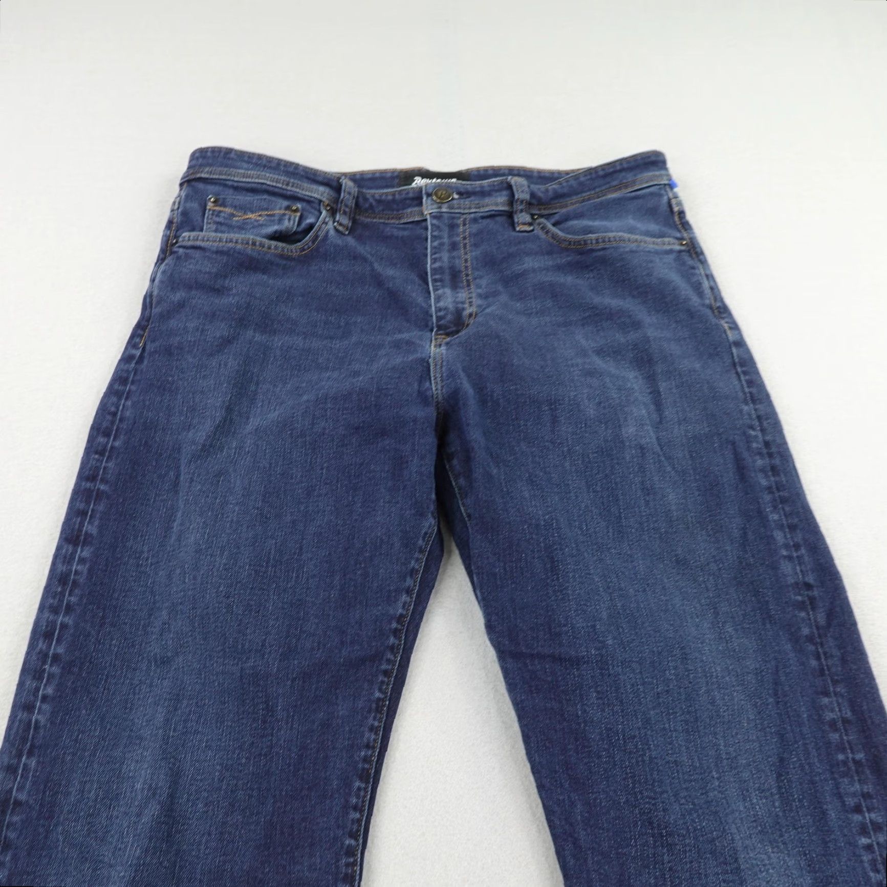 Denime Revtown Jeans Mens 38x34 Blue Decade Denim Straight Leg Automatic Biker Pants 28x34 Regular Blue Denim Jeans Revtown Size US 28 / EU 44 - 2 Thumbnail