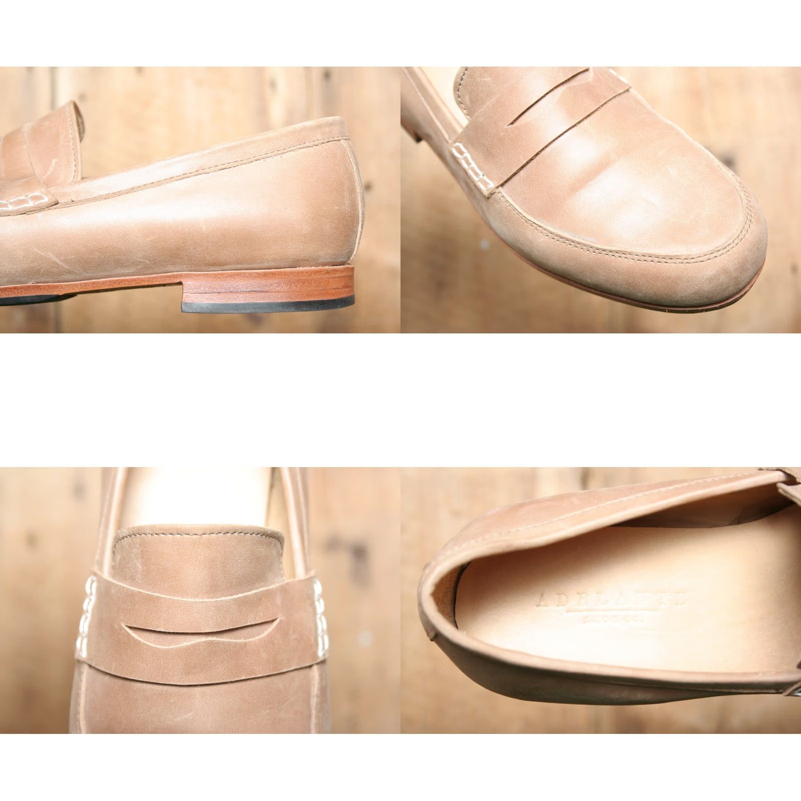 Vintage ADELANTE The Sofia Tan Leather Penny Loafers Women's Sz. 9.5 E Shoes Flat Slip On Mens Womens Boys Girls Size US 10 / IT 40 - 8 Thumbnail