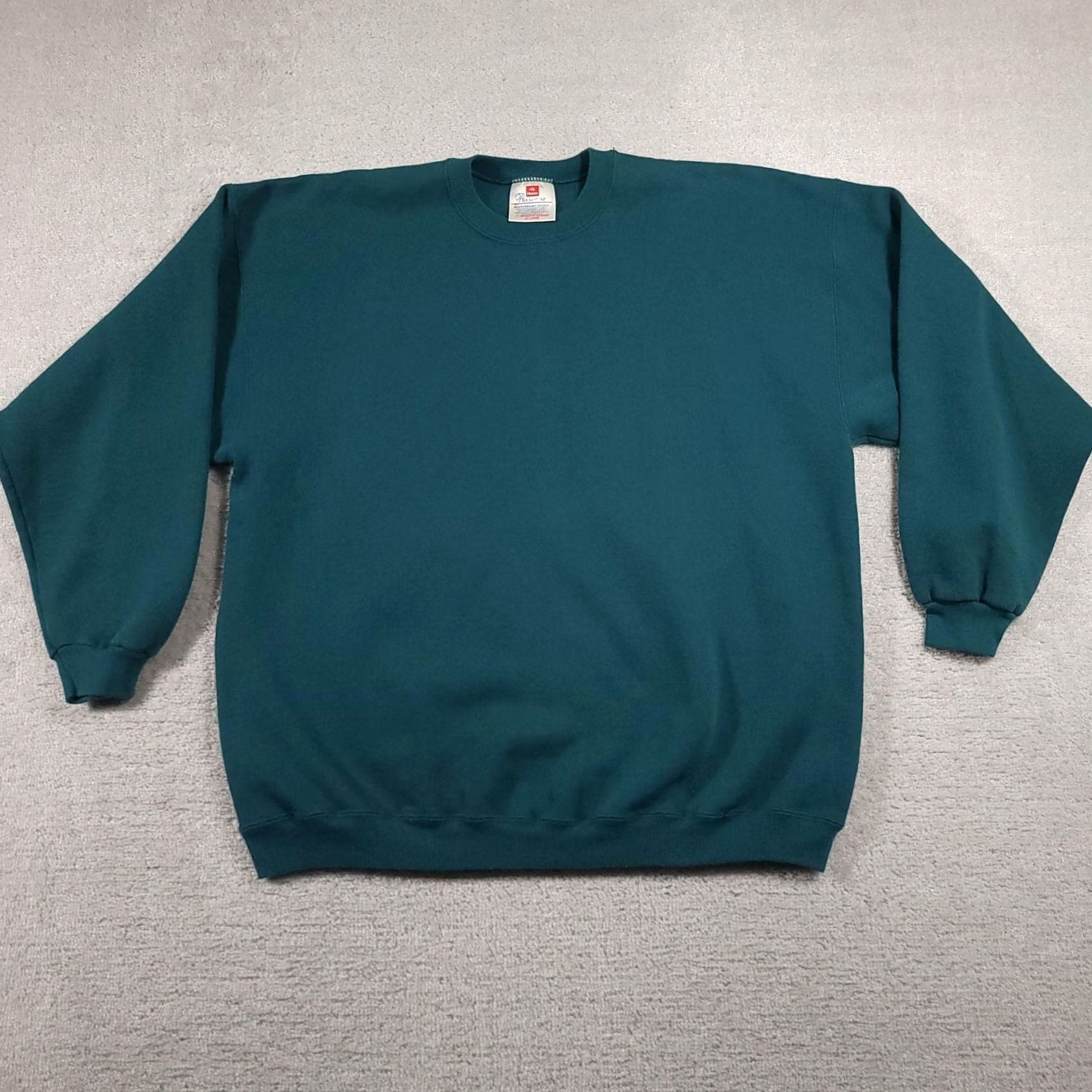 Hanes VINTAGE Hanes Premium Sweatshirt Mens 2XL Crewneck Heavyweight Pullover Classic Green Size US XXL / EU 58 / 5 - 2 Thumbnail