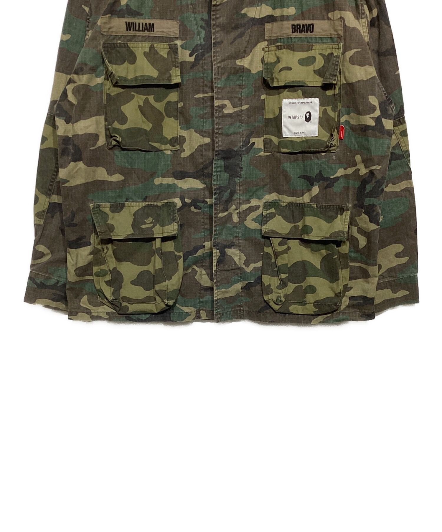 Bape × Wtaps WTAPS × A BATHING APE 2017 JUNGLE L/S SHIRT Olive Size S Size US S / EU 44-46 / 1 - 4 Thumbnail
