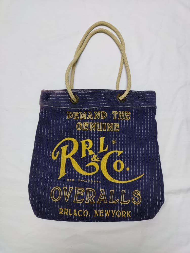 RRL Ralph Lauren Vintage RRL Double RL Wabash Stripe Letter Print Tote Bag Size ONE SIZE - 1 Thumbnail
