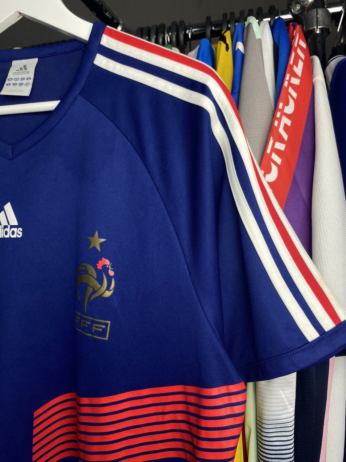 Adidas 2009/10 ADIDAS FRANCE HOME SOCCER FOOTBALL JERSEY SHIRT Size US L / EU 52-54 / 3 - 4 Thumbnail