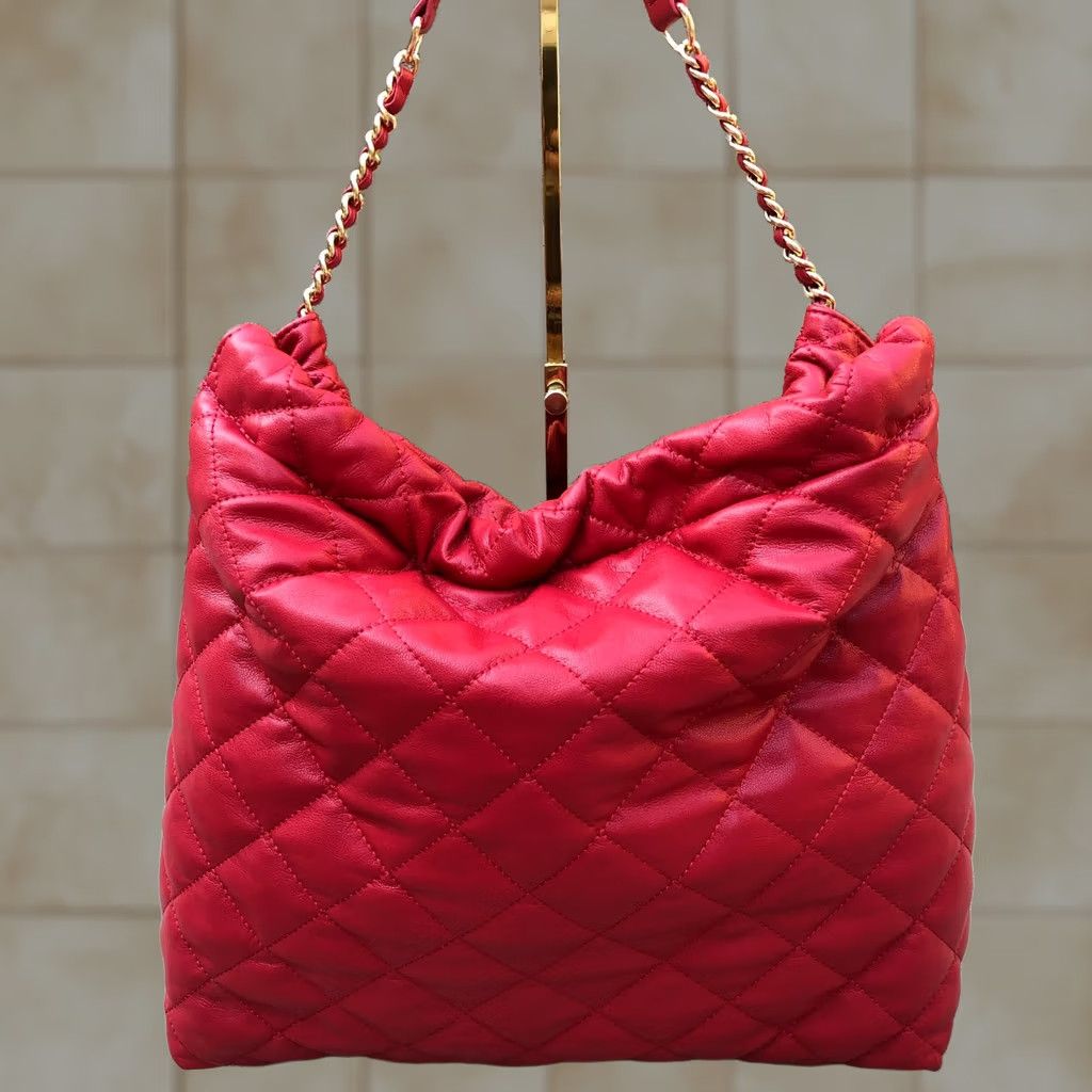 Vintage INC International Concepts Quilted Purse Women's Red Faux Leather Shoulder Bag Size ONE SIZE - 1 Thumbnail