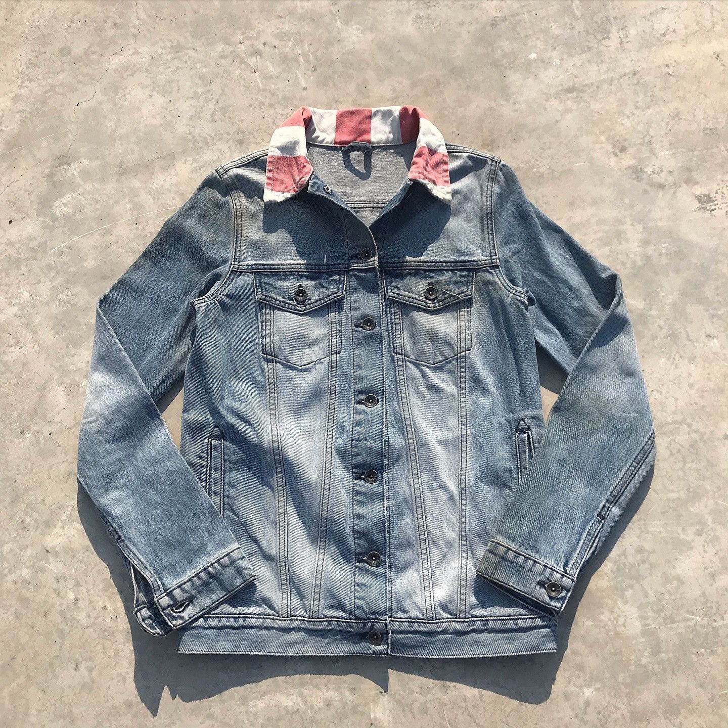 Vans Vintage Vans Trucker jacket blue grey jeans Colar Stripes Size US M / EU 48-50 / 2 - 1 Thumbnail