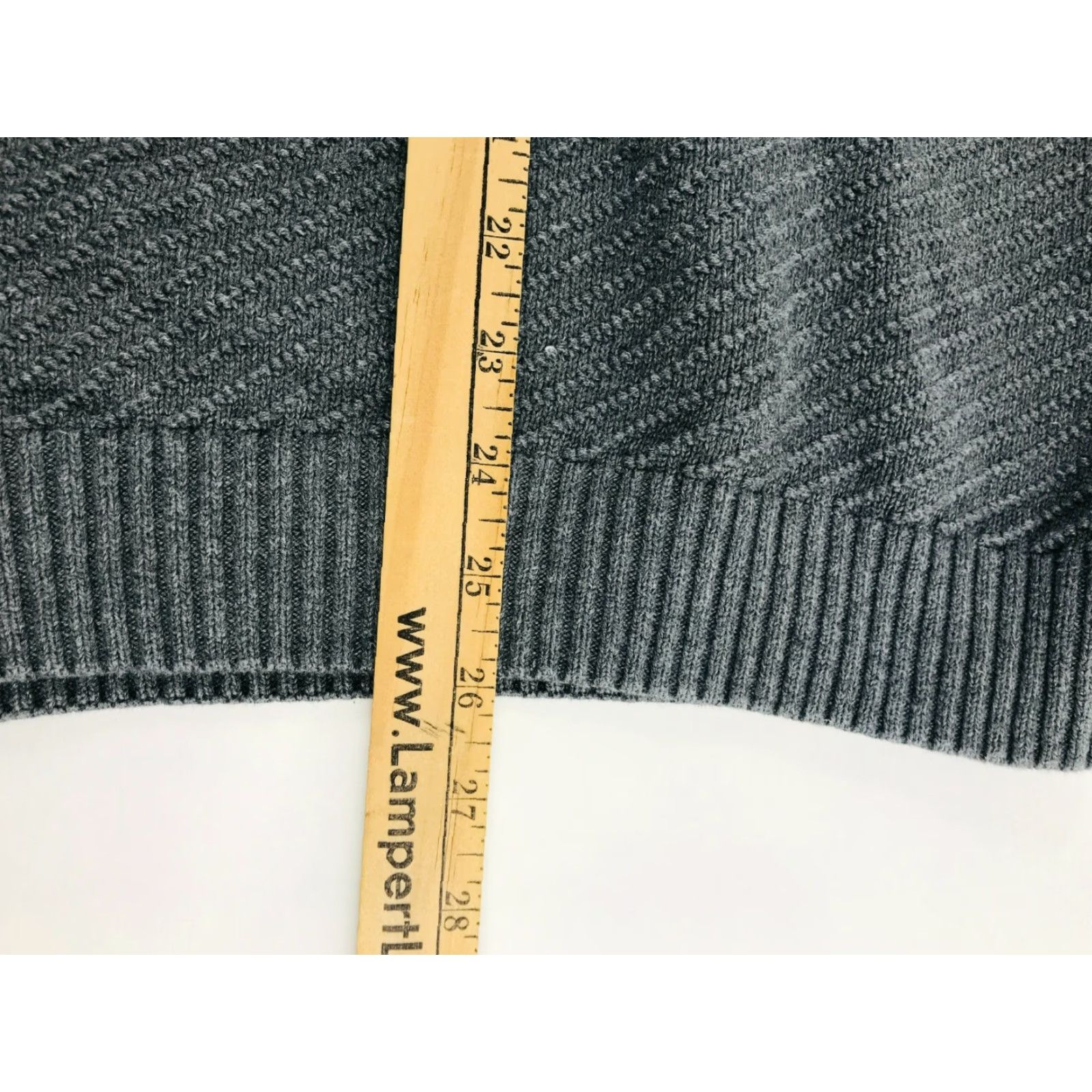 Sean John Sean John Sweater Women's Size Large Gray Cable-Knit Rib Shawl Neck Pullover Size L / US 10 / IT 46 - 4 Thumbnail