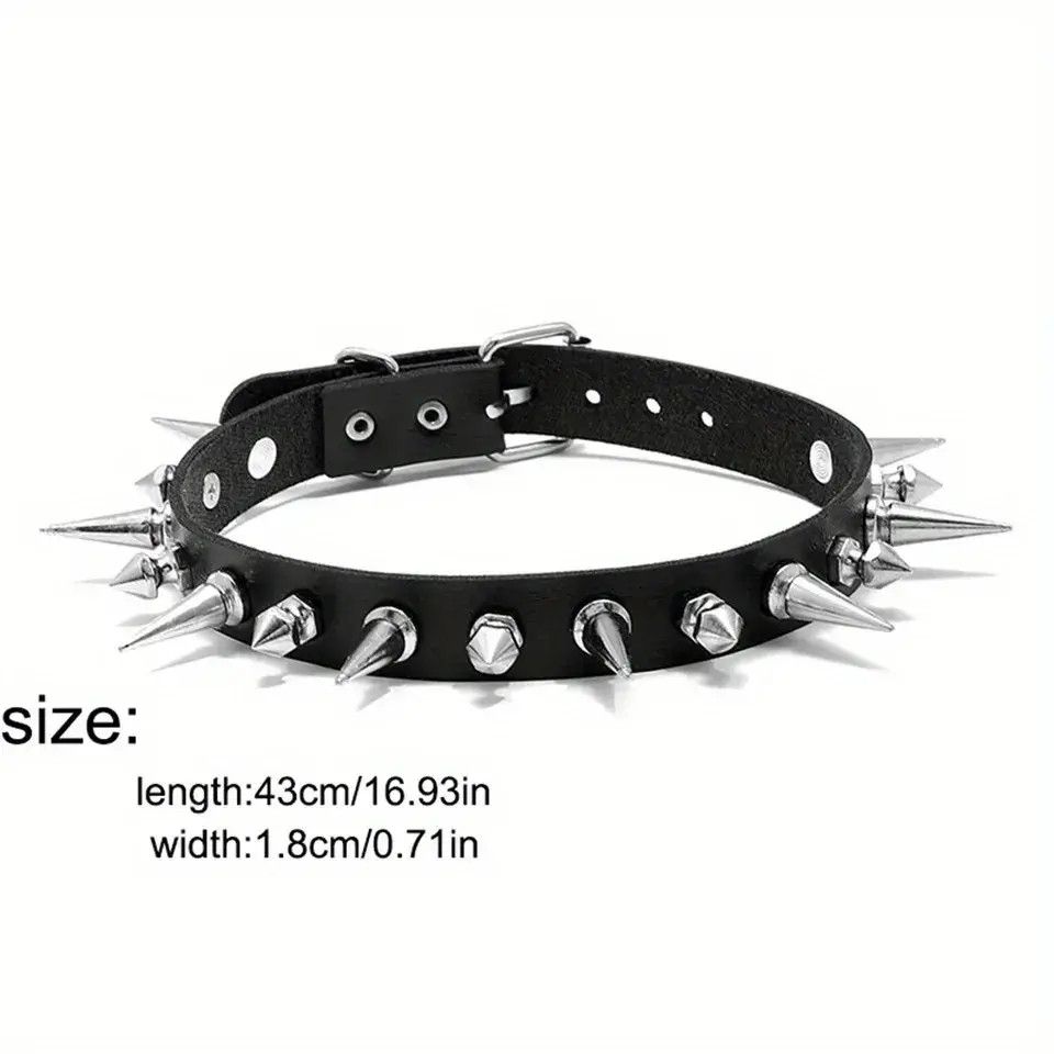 Jewelry Punk Long Spike Choker Size ONE SIZE - 1 Thumbnail