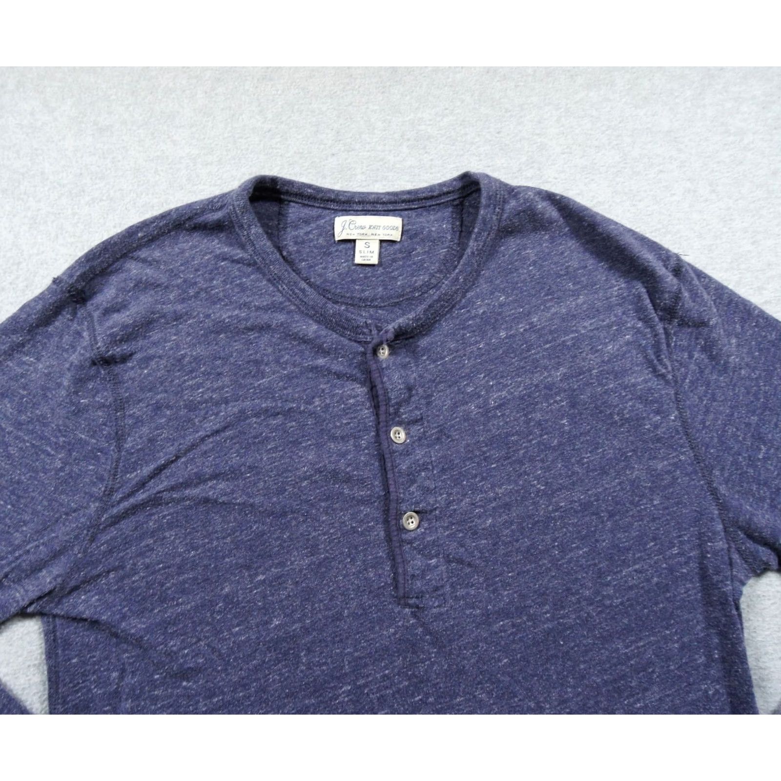 J.Crew JCrew Shirt Mens Small Blue Henley Long Sleeve Slim Fit Knit Cotton Casual Size US S / EU 44-46 / 1 - 2 Thumbnail