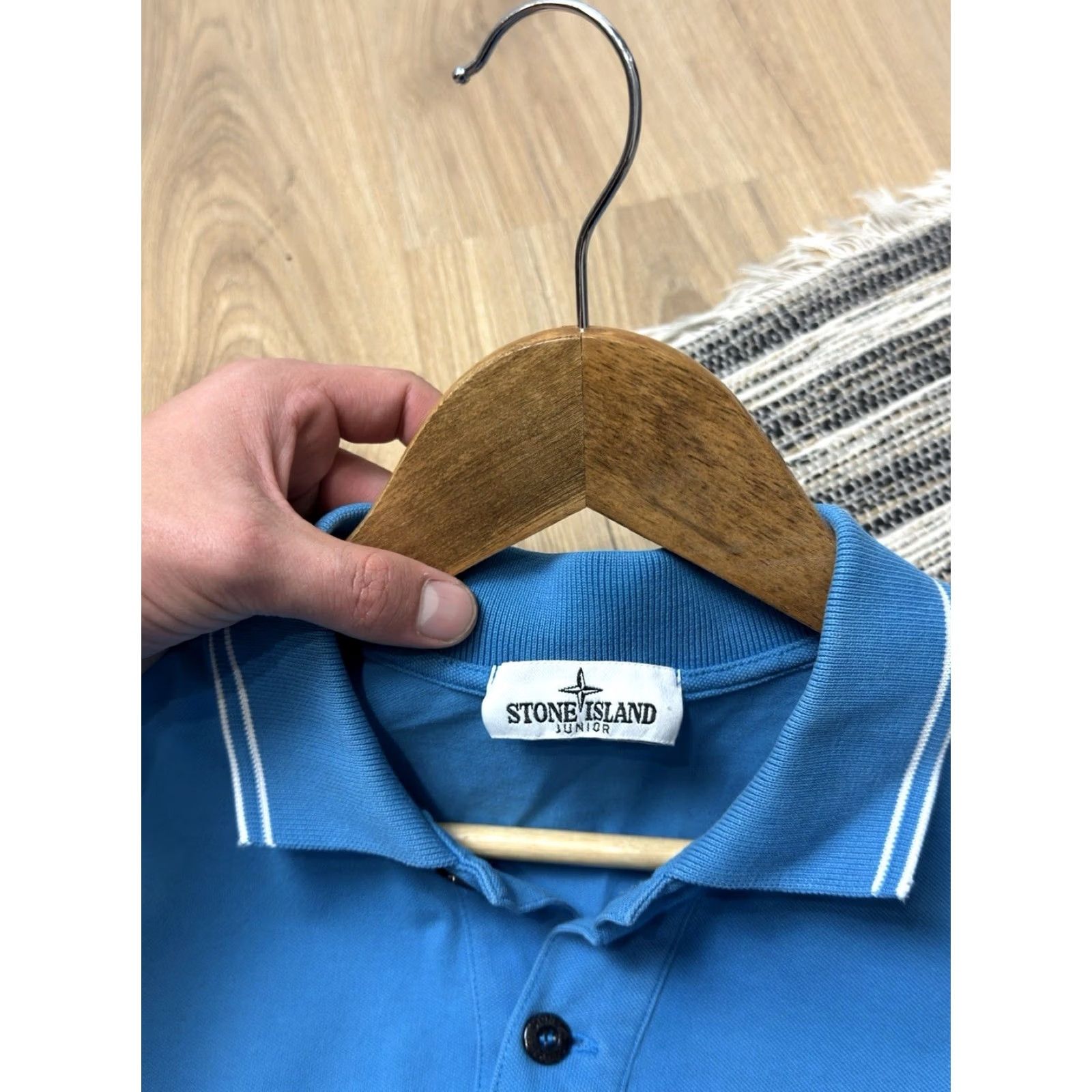 Stone Island STONE ISLAND Polo Shirt Slim Fit Blue Casual Men XL Junior S Slim Fit Stone Island 90s Classic Europe City Hype Polo Mens Size US S / EU 44-46 / 1 - 7 Thumbnail