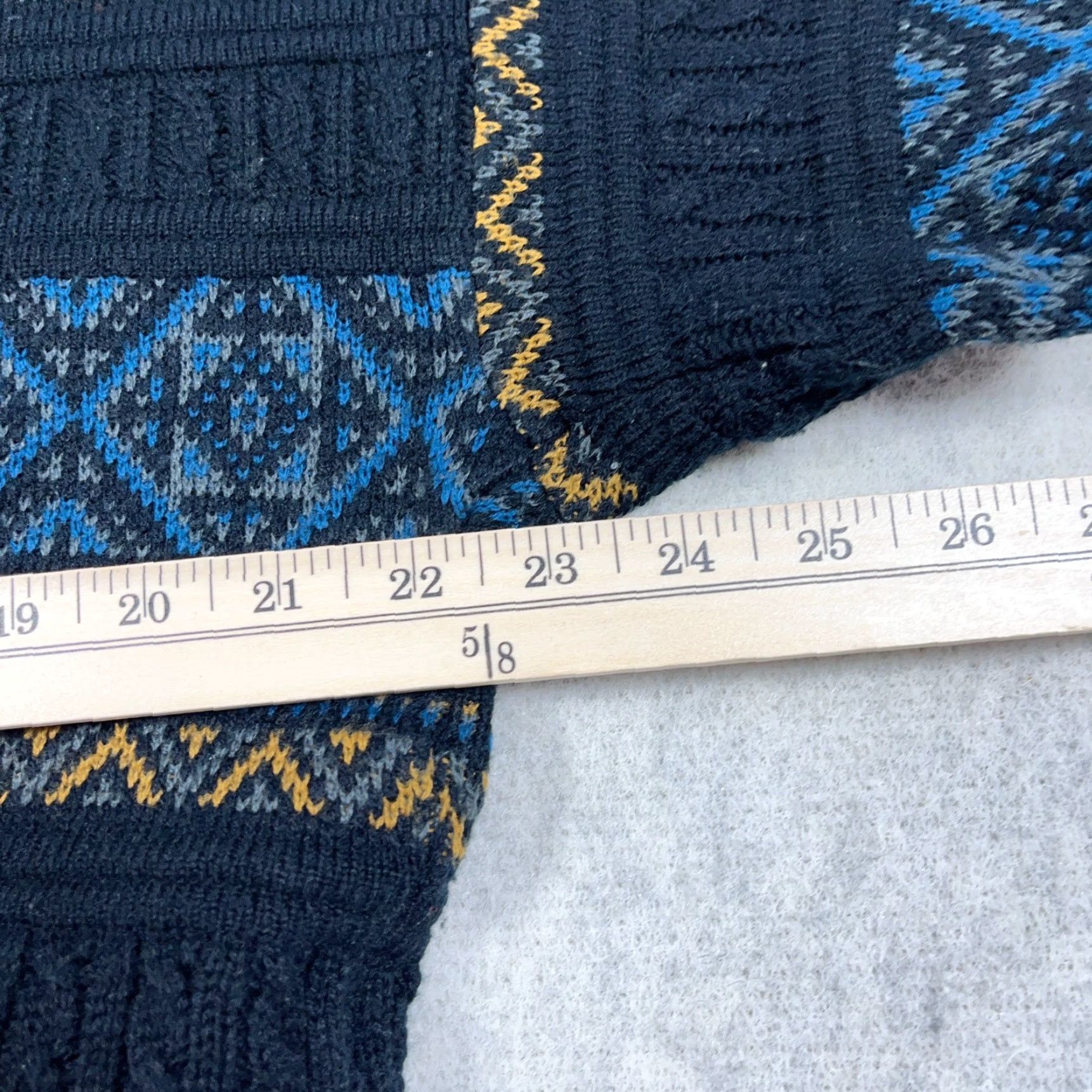 Vintage VINTAGE Cardigan Sweater Men L Blue Grandpa Cosby Geometric 90s Acrylic Golf Swingwear Mens Size US L / EU 52-54 / 3 - 7 Thumbnail