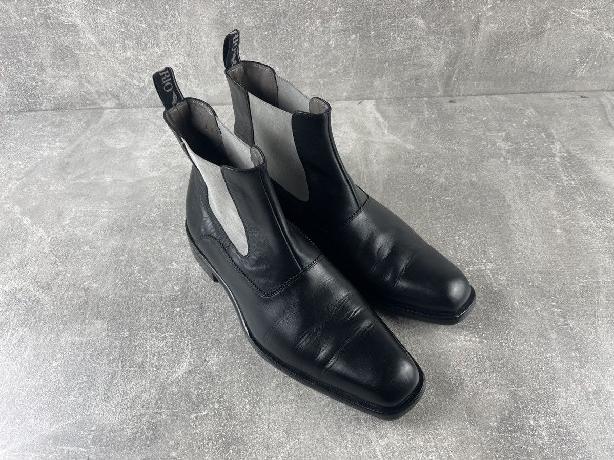 Emporio Armani Emporio Armani Avant Garde Chelsea Boots Black Leather Size US 10 / EU 43 - 2 Thumbnail