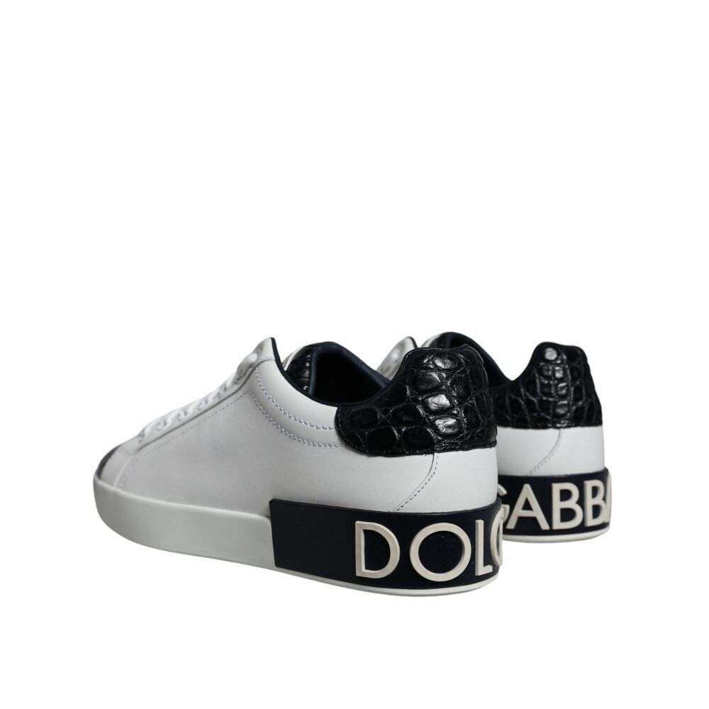 Dolce & Gabbana Dolce & Gabbana Black Leather Logo Portofino Sneaker Shoes Size US 6 / EU 39 - 4 Thumbnail