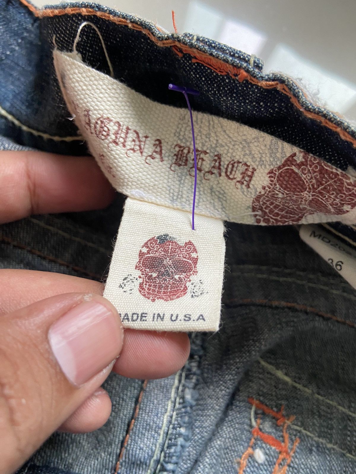If Six Was Nine Vintage Laguna Beach Gemstone Flare Denim Pants Size US 38 / EU 54 - 9 Thumbnail