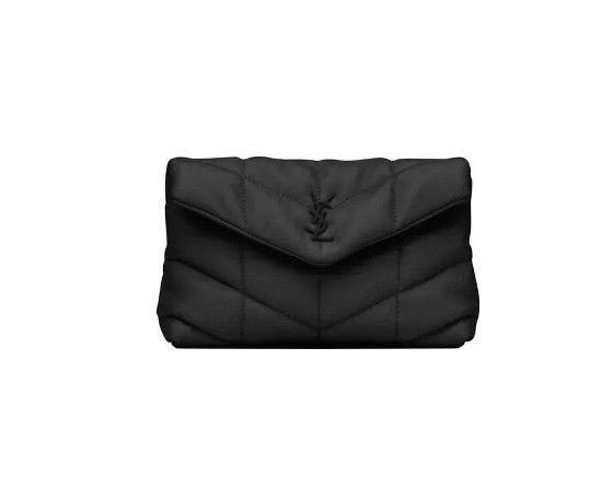 Saint Laurent Paris o1s1wg111024 Size: OS / Puffer Small Pouch in Black Size ONE SIZE - 1 Thumbnail