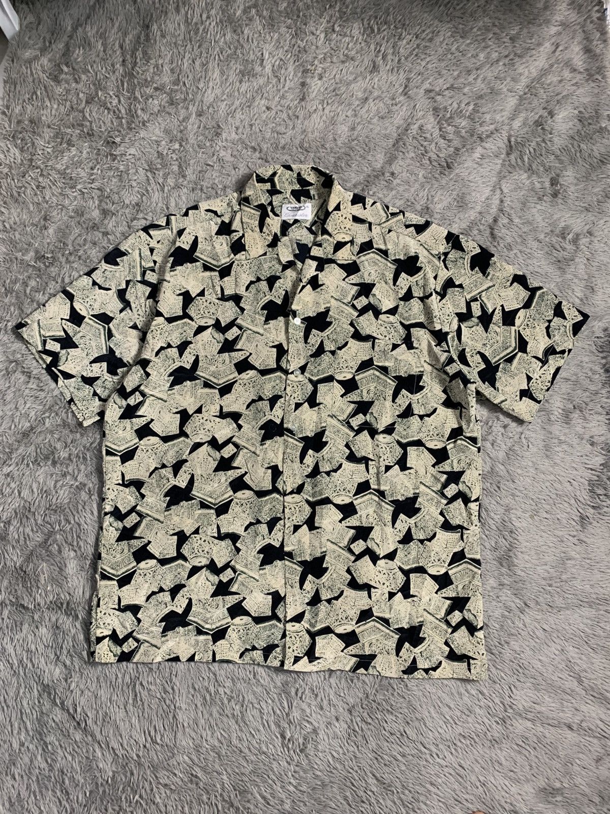 Japanese Brand Open Colar Shirt Vanson Touristm Japan Style Over Print Size US XL / EU 56 / 4 - 1 Thumbnail