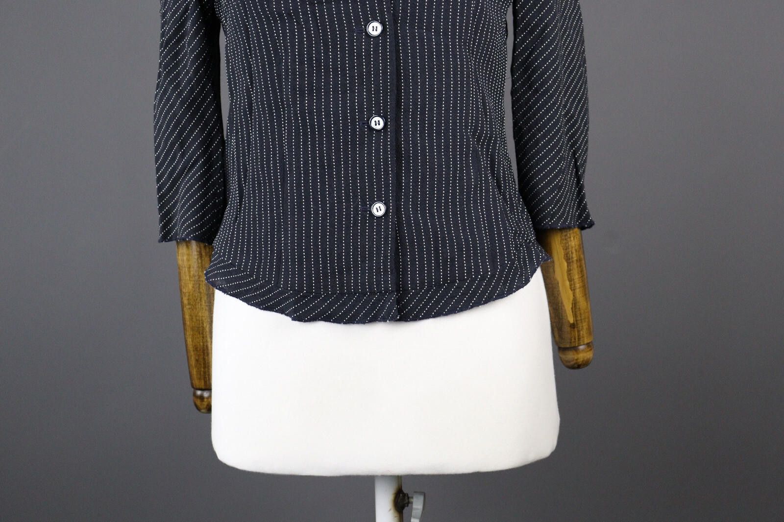 Designer Ladies Marc Cain Gray Wool Classic Blazer Jacket Size 2 Size XS / US 0-2 / IT 36-38 - 4 Thumbnail
