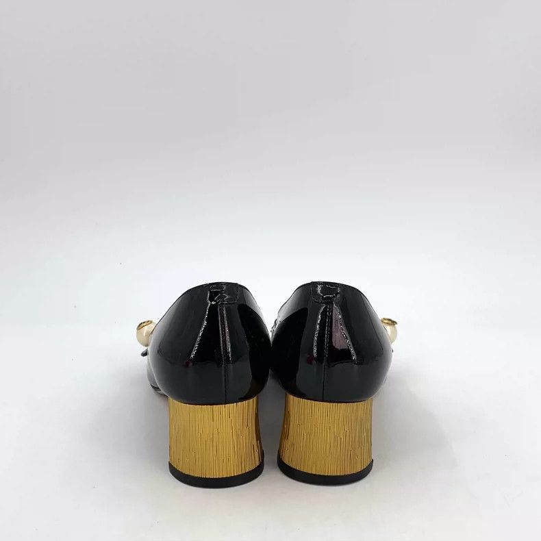 Gucci Gucci Black Pearled Mary Jane Heels Size 35.5-2506 Size US 6 / IT 36 - 4 Thumbnail