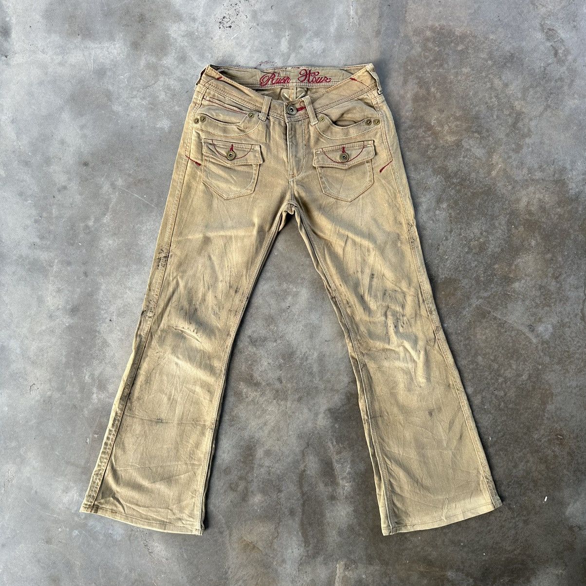 Japanese Brand Vintage Rush Hour Multi Pocket Casual Trousers Flare Pants Size US 26 / EU 42 - 1 Thumbnail