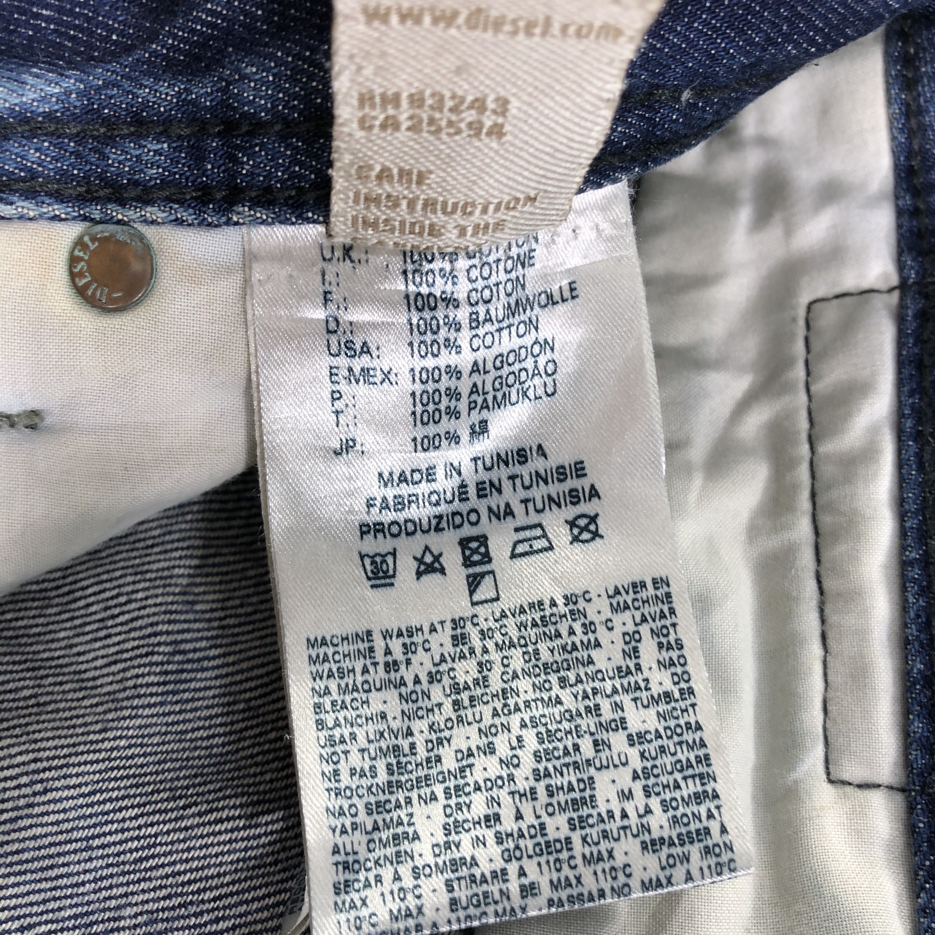Diesel Distress Diesel Jeans Rusty Blue Denim KJ2561 Size US 31 - 14 Thumbnail