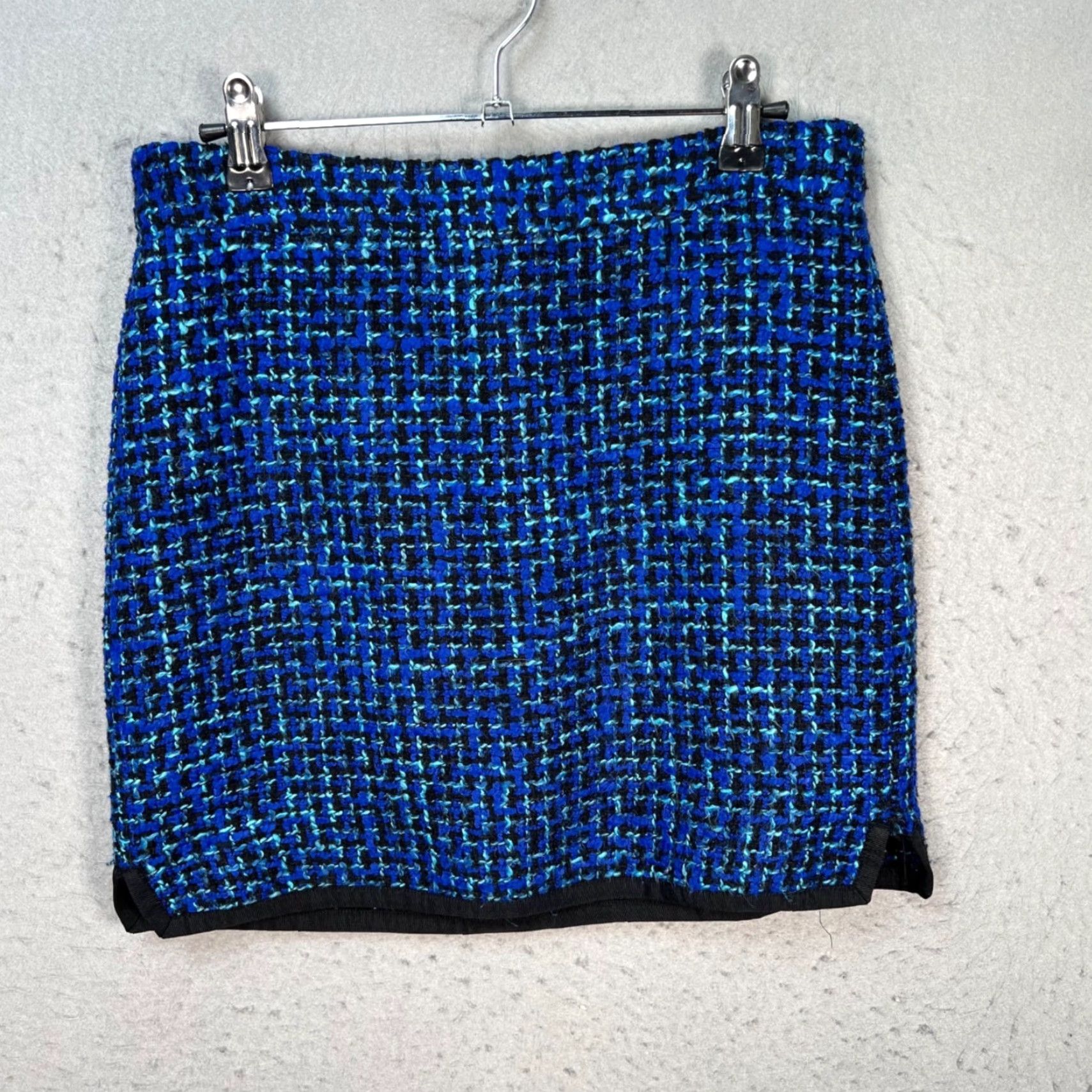 J.Crew J. Crew Skirt Womens 0 Tweed Mini Blue Black Wool Blend Textured Wool Blend Casual Business Short Lined Vintage No Mens Womens Size 25" / US 0 / IT 36 - 2 Thumbnail