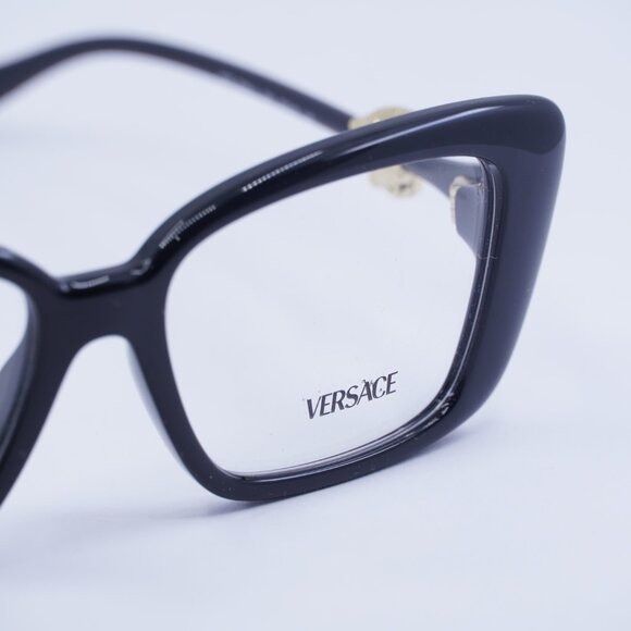 Versace Versace VE3385U GB1 Eyeglasses Shiny Black 53mm Square Frame Size ONE SIZE - 6 Thumbnail